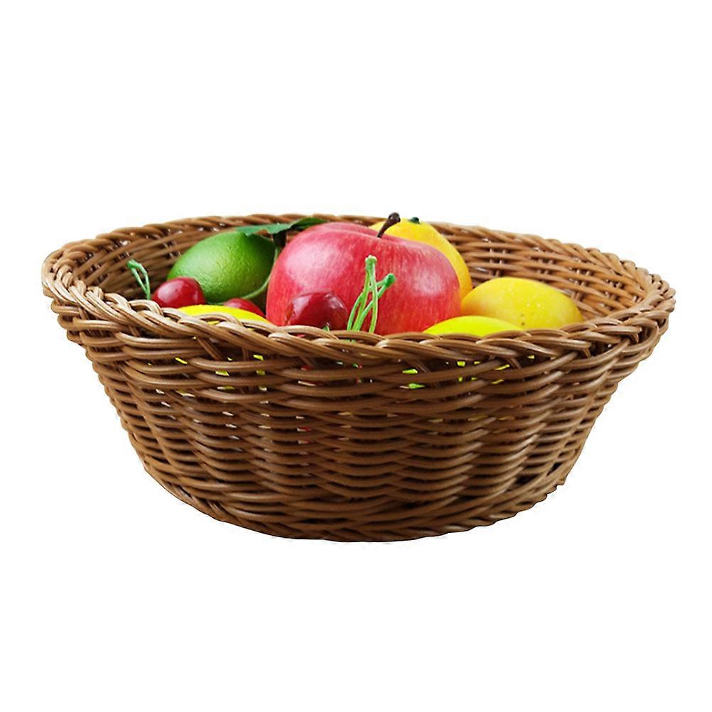 Rattan Style Plastic Basket, Functional Kitchen Accessory for Fruits and Vegetables