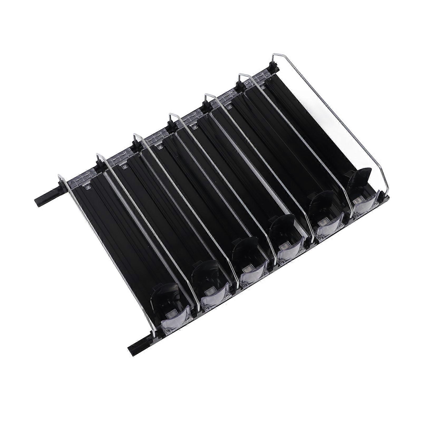 Automatic Drink Pusher Glide Width Adjustable Simple Operation Labor Space Saving Black Self Pushing Can Organizer for Fridge 31cm / 12.2in