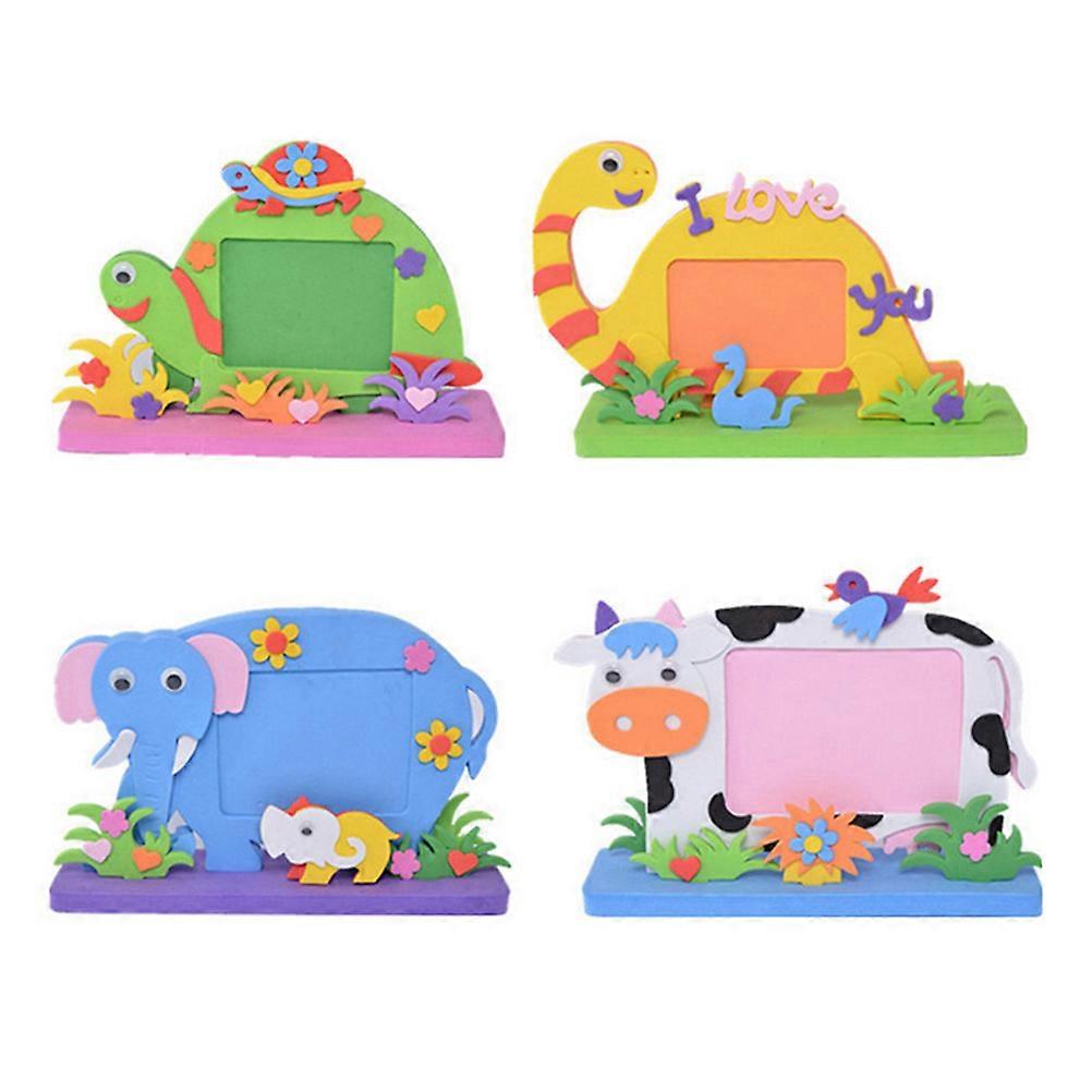 Animal Crafts For Kids Cartoon Animal Photo Frame 3D Handmade Educational Diy Supplies Classroom Activities 2Pcs