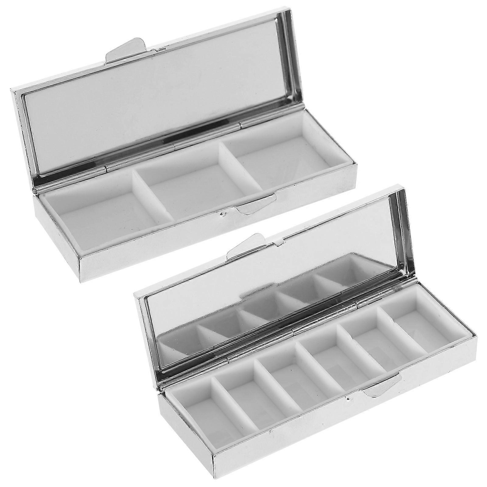 Medicine Storage Box Large Capacity Rectangle Shape Medication Protection 2Pcs