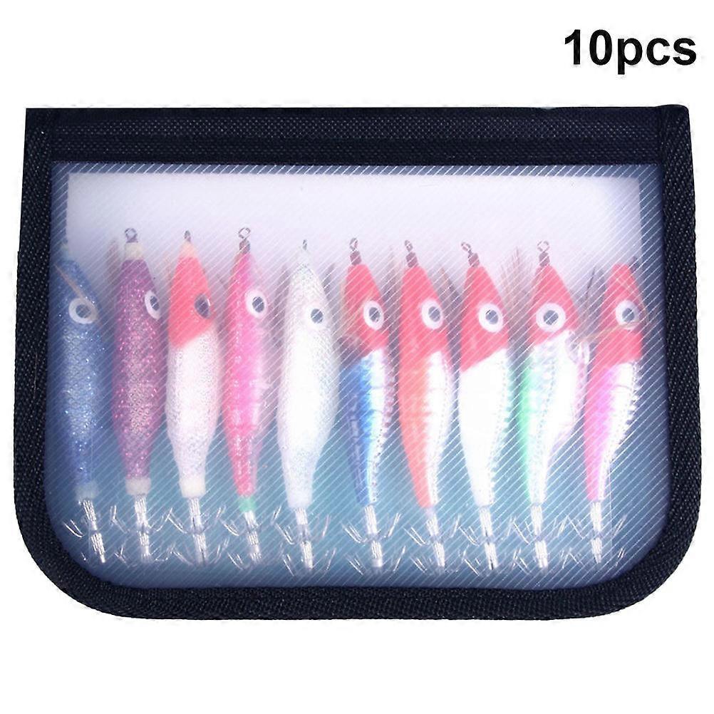 Here's a polished and professional product description for your **10pcs Luminous Squid Bait Hooks Artificial Fishing Lures**:
### 🎣 10pcs