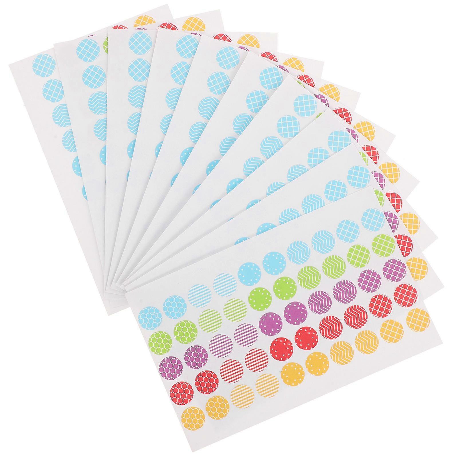 Hole Reinforcement Stickers Loose-Leaf Paper Multi-Colored 13mm Waterproof Adhesive for Documents 10 Sheets