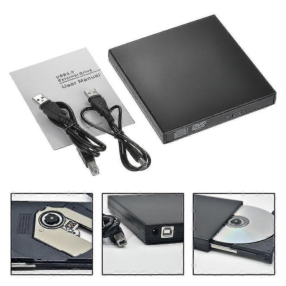 Slim Usb External Cd-rw Dvd Rom Drive Writer Reader Burner For Laptop Pc
