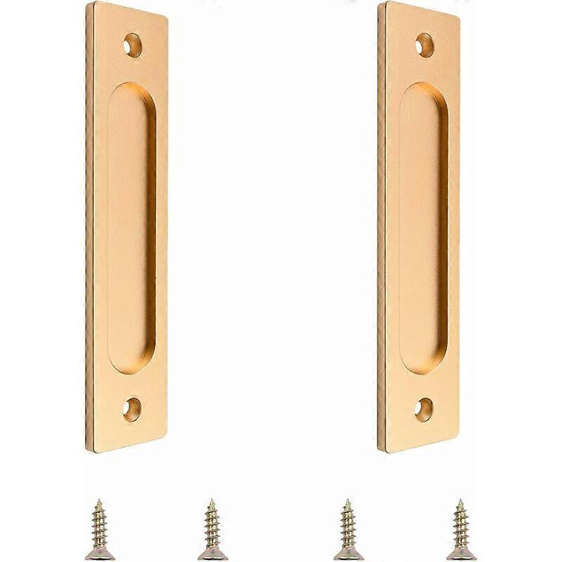 Rectangular sliding door handle, recessed aluminum sliding door handle with mounting screws, suitable for doors