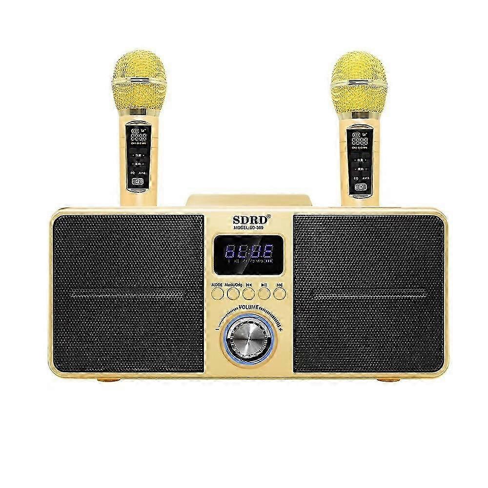 (Golden) Sdrd Sd309 Wireless Microphone Bluetooth Audio All-in-one Machine