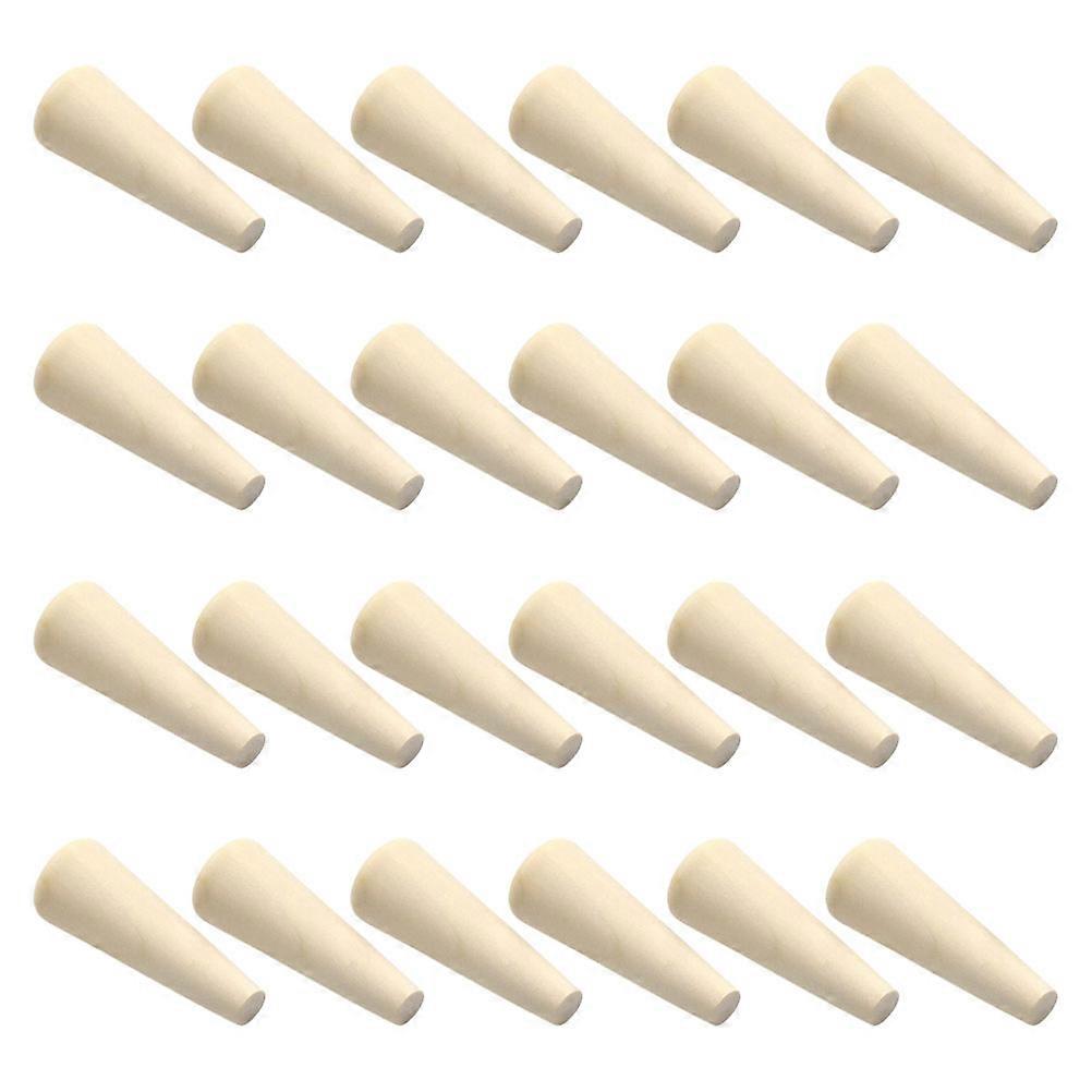 Natural Wood Cone Ring Holder Minimalist Jewelry Display Stand for Retail Store Counter Light Yellow 4.60X1.80X1.80CM 24Pcs