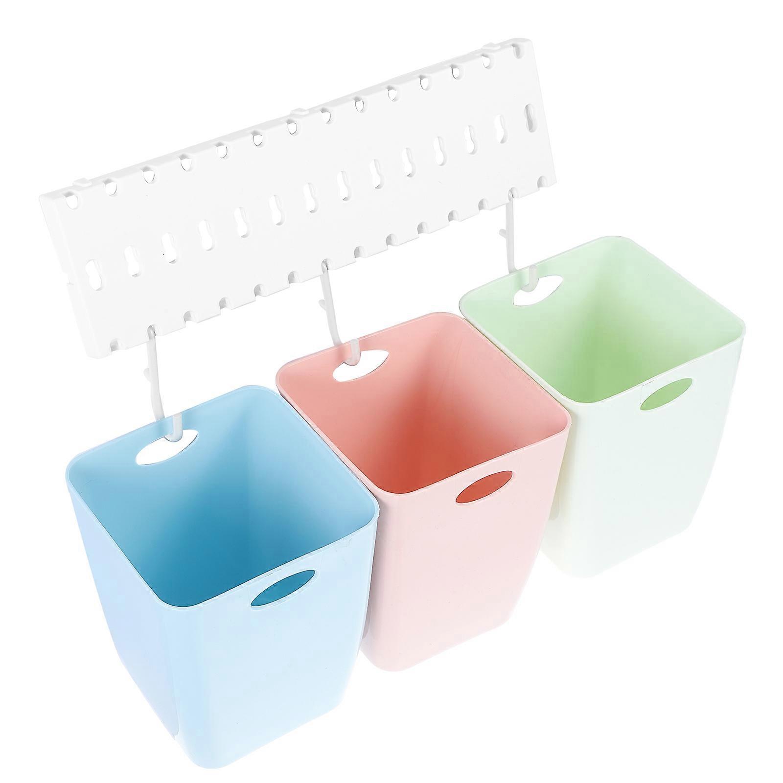 Sorting Waste Bin 1 Set Recyclable Trash Sorting Bin Wall Mountable Simple Design Assorted Color 28.00X8.00X2.00cm