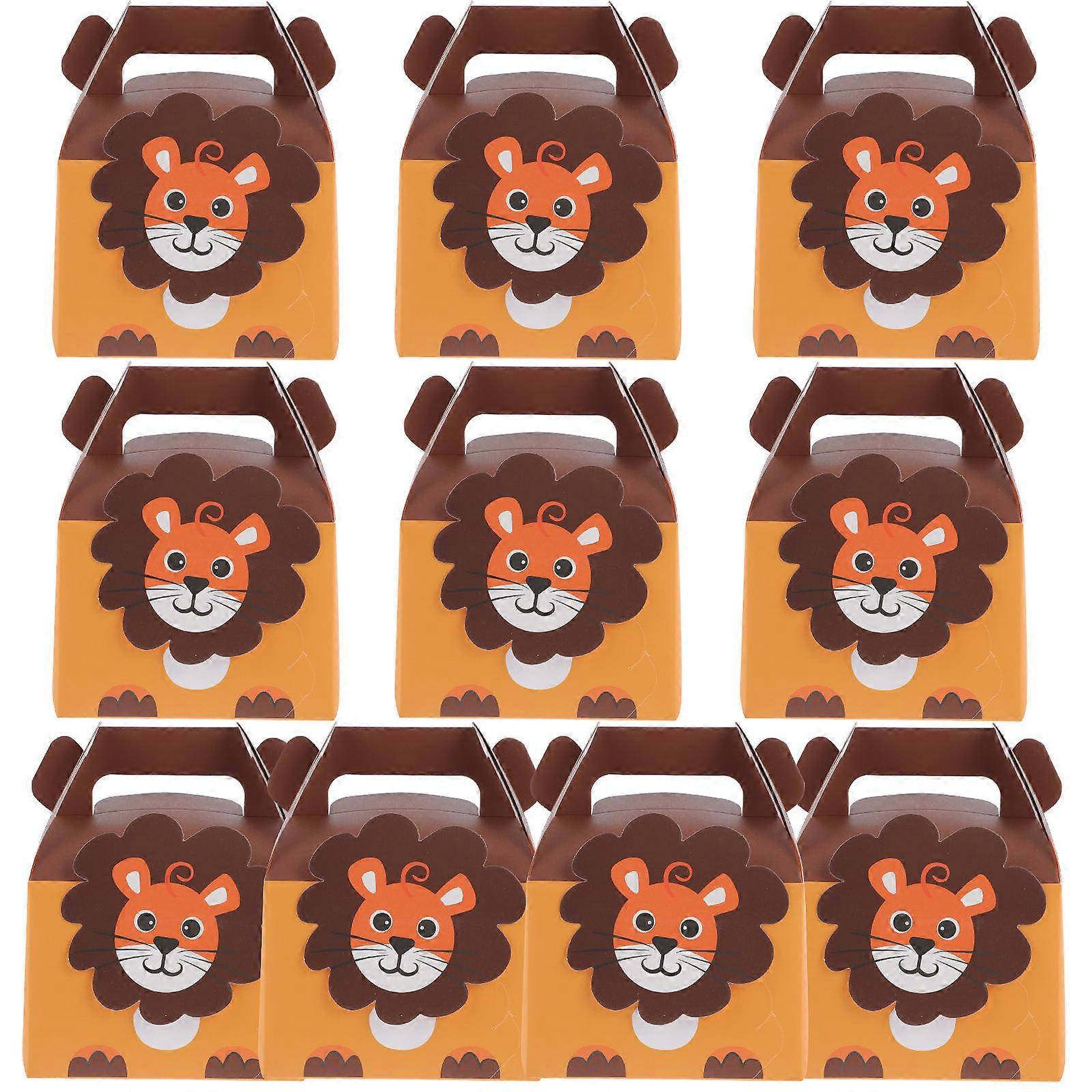 Portable Cartoon Candy Case Paper Box for Party Use 10Pcs Assorted Color