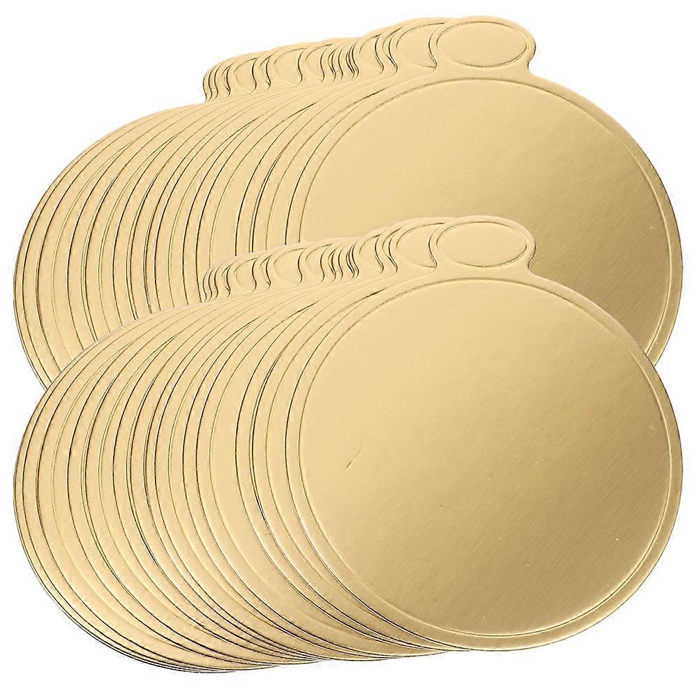 Mousse Cake Bases Round Boards Golden Diameter 90mm Display 50Pcs