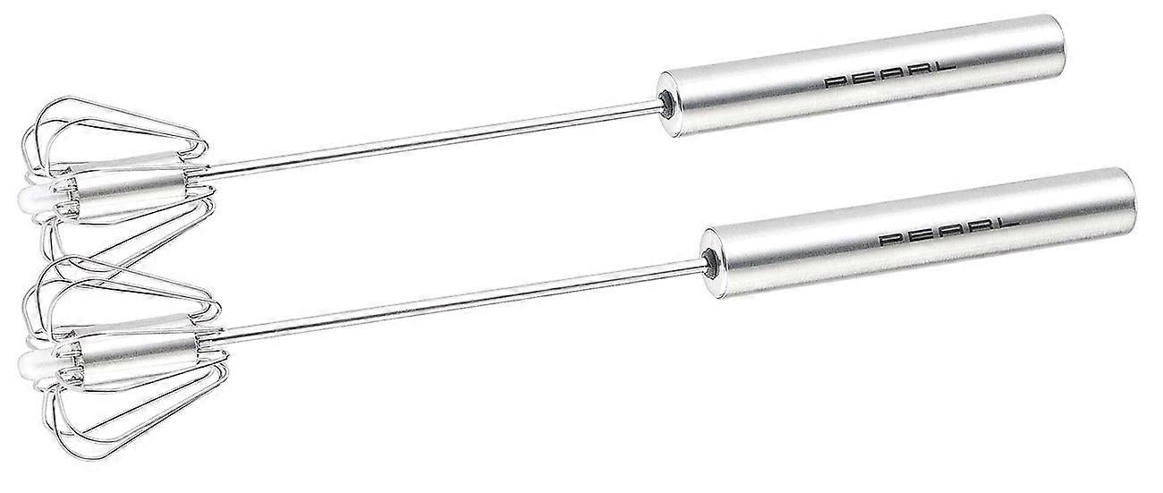 Magic Whisk Set Of 2 Multi Whisks With Automatic Rotation Stainless Steel 25 cm Milk Frother Viennese Whisk Hand Mixer
