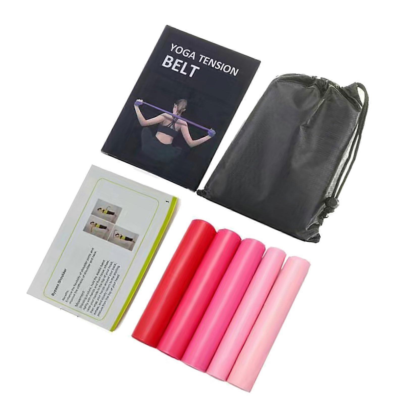 5 PCs Resistance Bands Set for Pilates and Strength Training - Elastic Stretch Exercise Bands for Home Gym Use