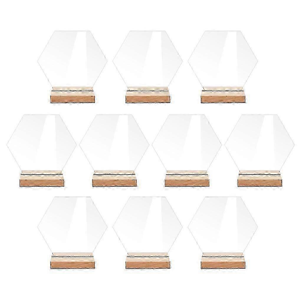 10pcs Table Sign Holder with Wooden Base for Party Display