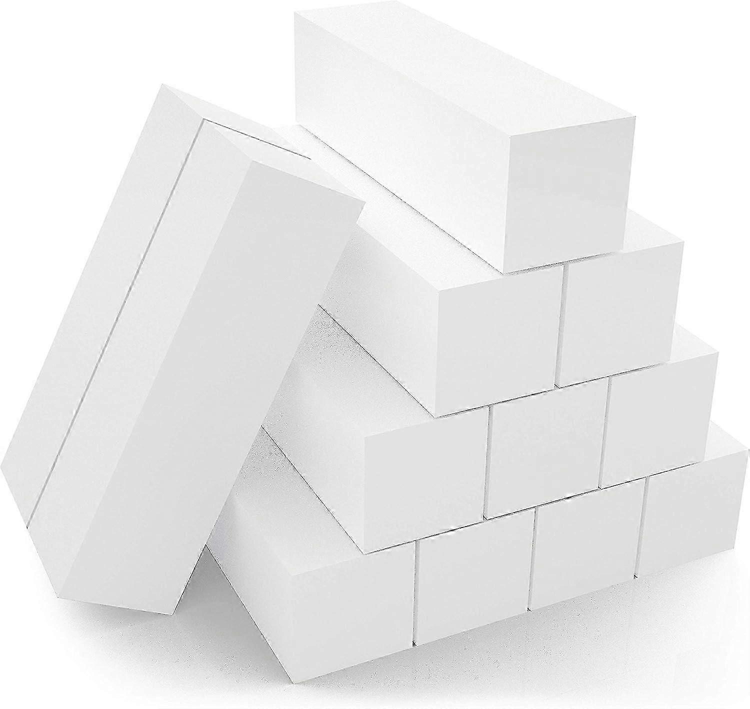 12-Pack Nail Buffer Blocks  4-Sided Medium Grit for Natural & Acrylic Nails (White)