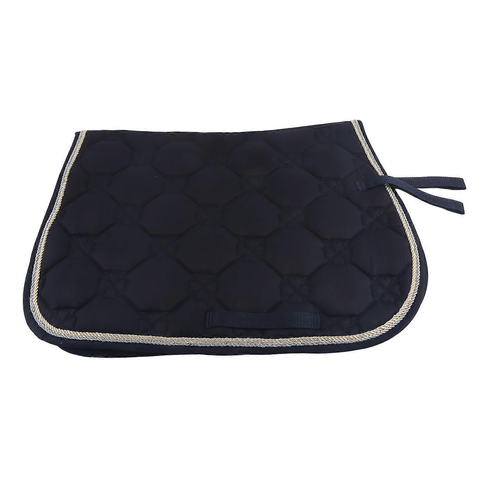 Durable Cotton Soft Breathable Double Rope PP Webbing Handle Belly Strap Horse Saddle Pad Sweat Absorption Mat EquipmentNavy Blue