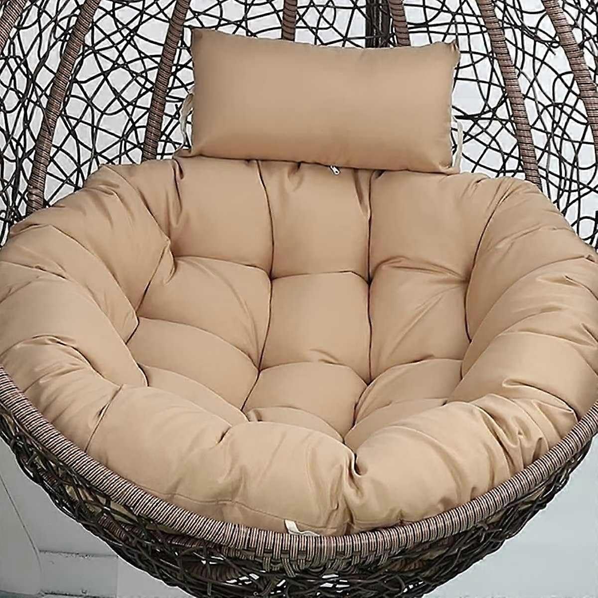 Thickened gray egg chair cushion, replacement for hanging basket, swing chair