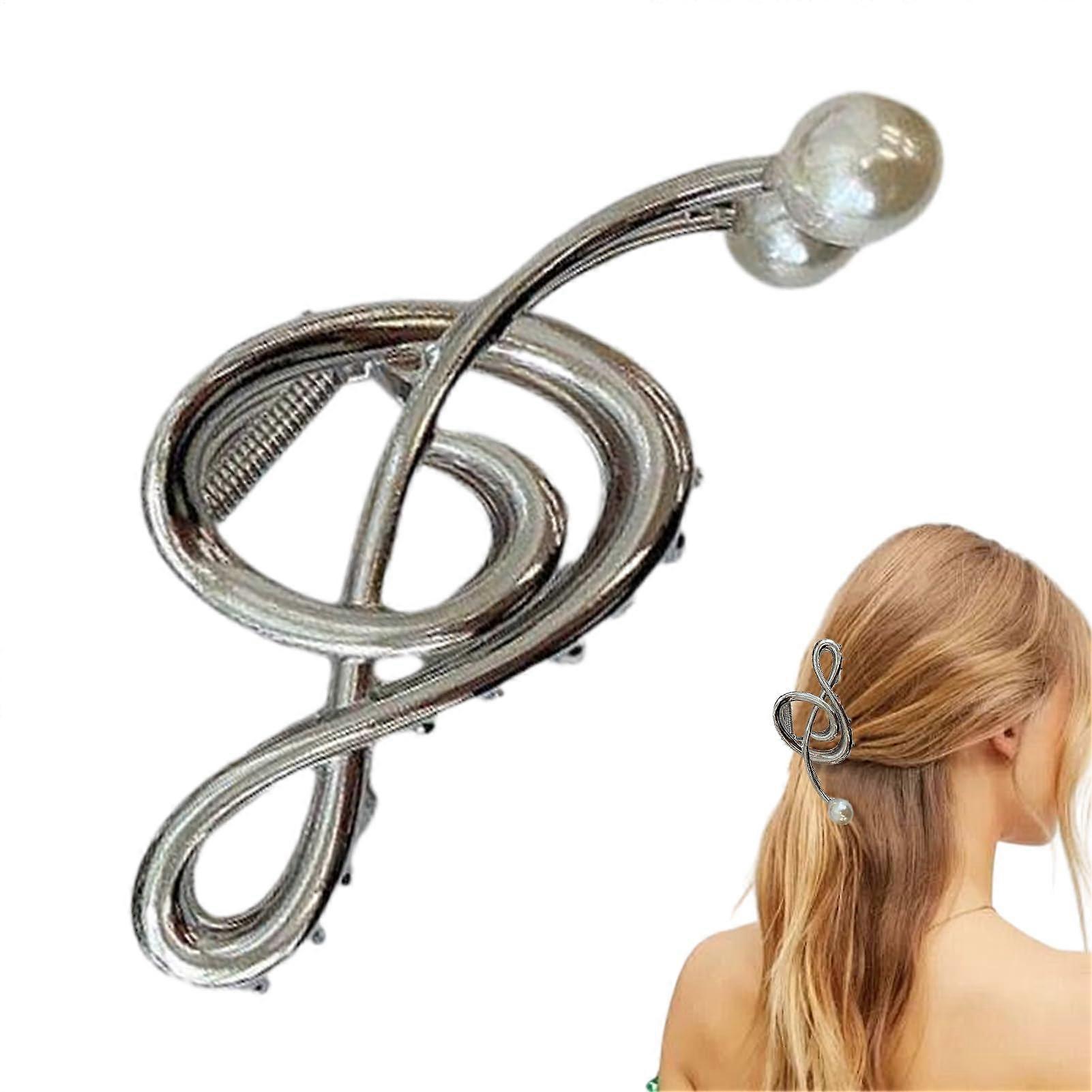 Musical Note Hairpins - Unique Music Score Hair Clips for Women, Metal Hair Accessories with Pearl, Non-Slip Design