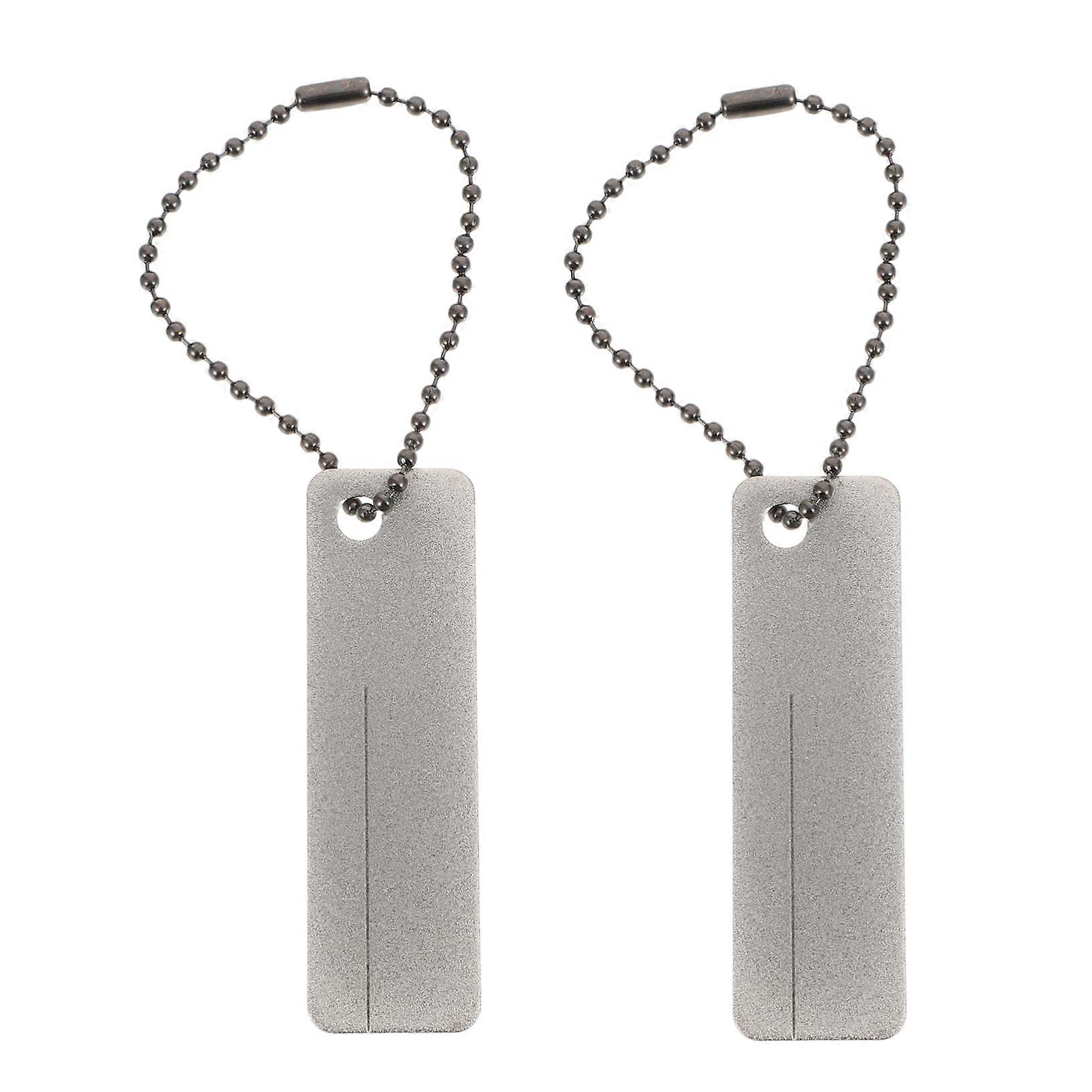Whetstone Sharpener Set – 2 Portable Diamond Grinding Stones for Outdoor Use, Rectangular Sharpening Tool, Silver Finish