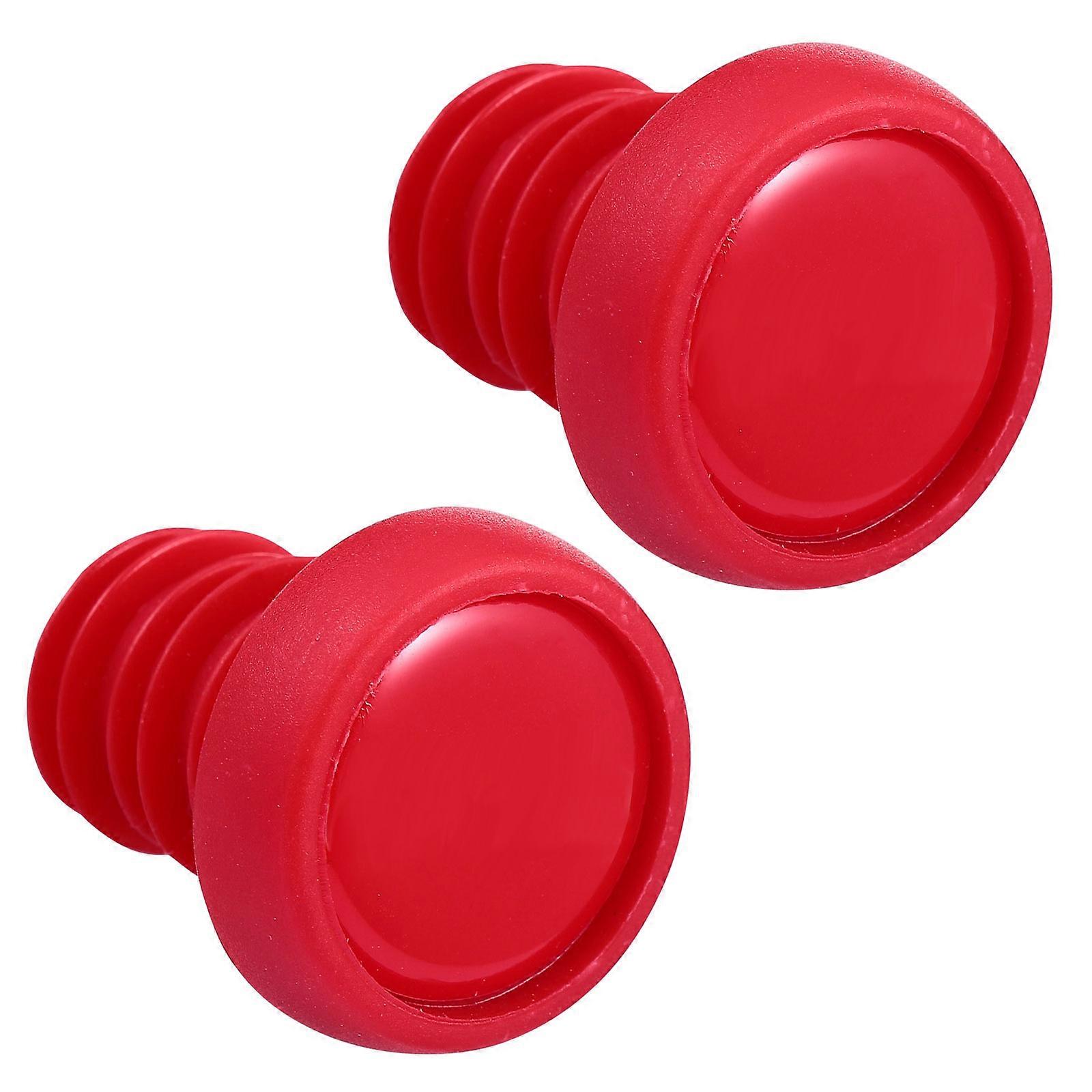 Styreplugger Terrengsykkel Endeplugger Sykler Utendørs Sykling Rød 3,2X2,8X2,8CM Styreplugg 1Par