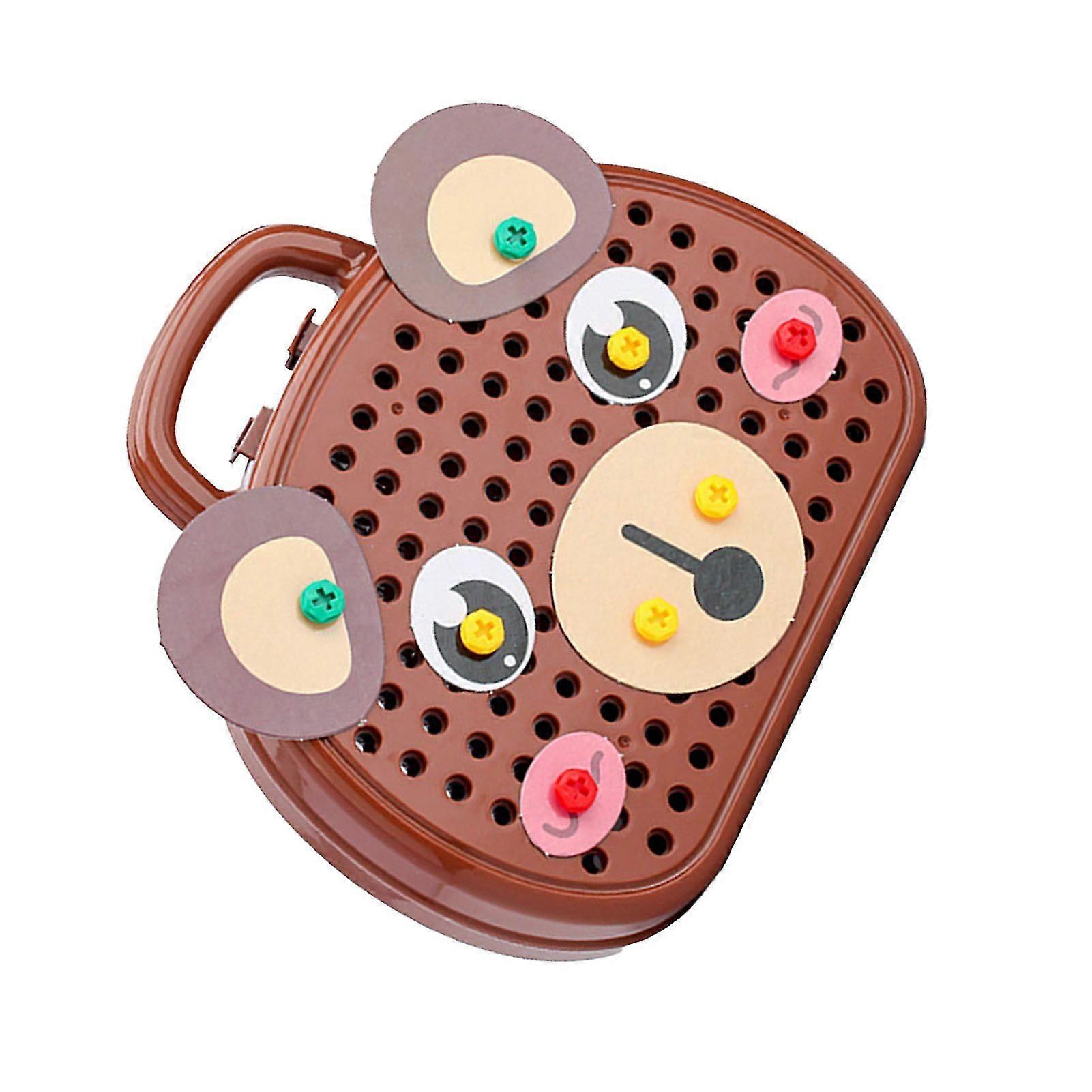 Drill Construction Engineering Building Block Games Educational Repair Tools DIY Screwdriver Blocks Toys Bear Shape