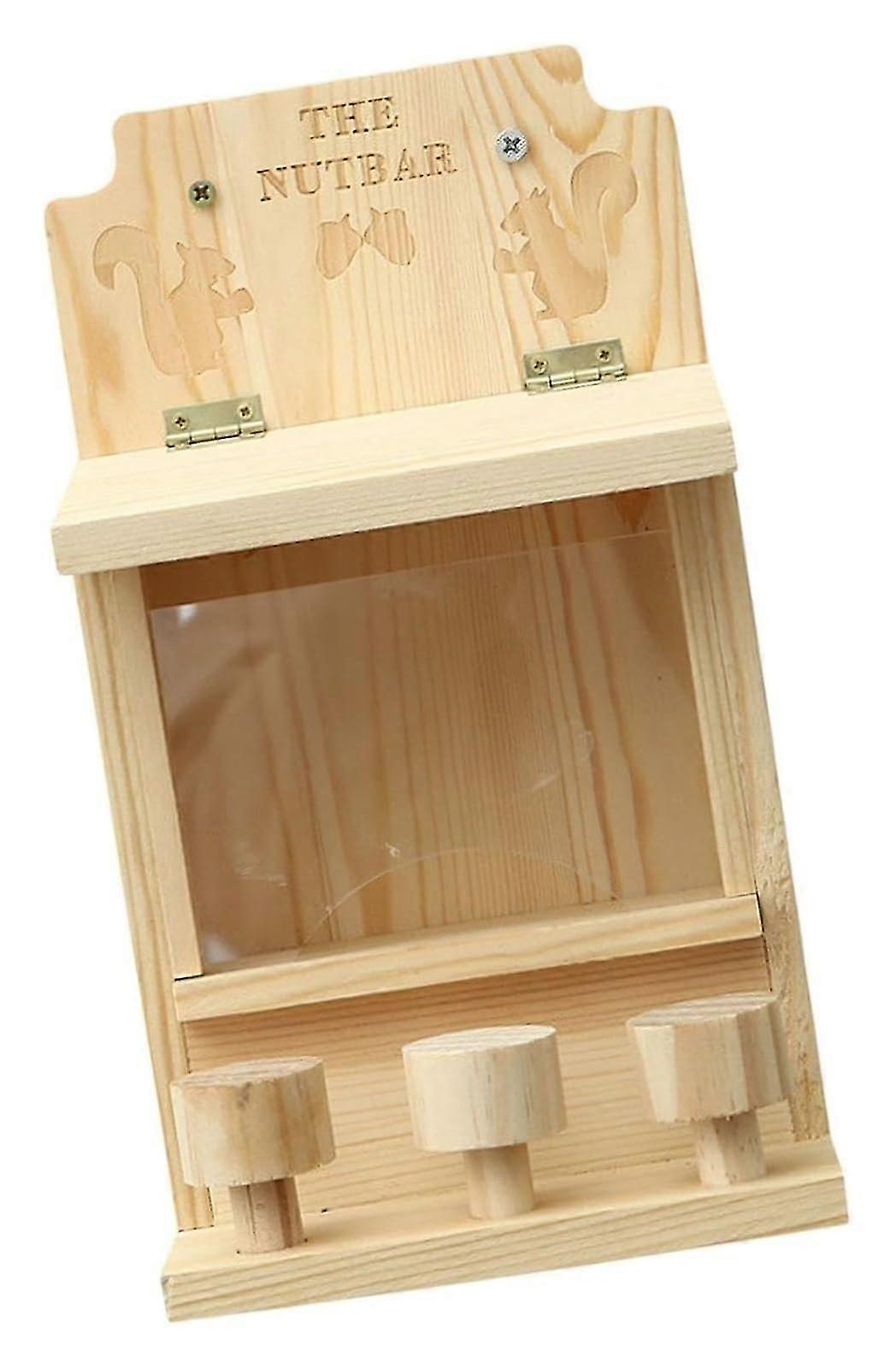 Squirrel Feeder, Squirrel Feeder House For Outdoors, Versatile Garden, Backyard, Picnic Table, Feeder, Easy To Clean, Made Of Wood Ref: 7806