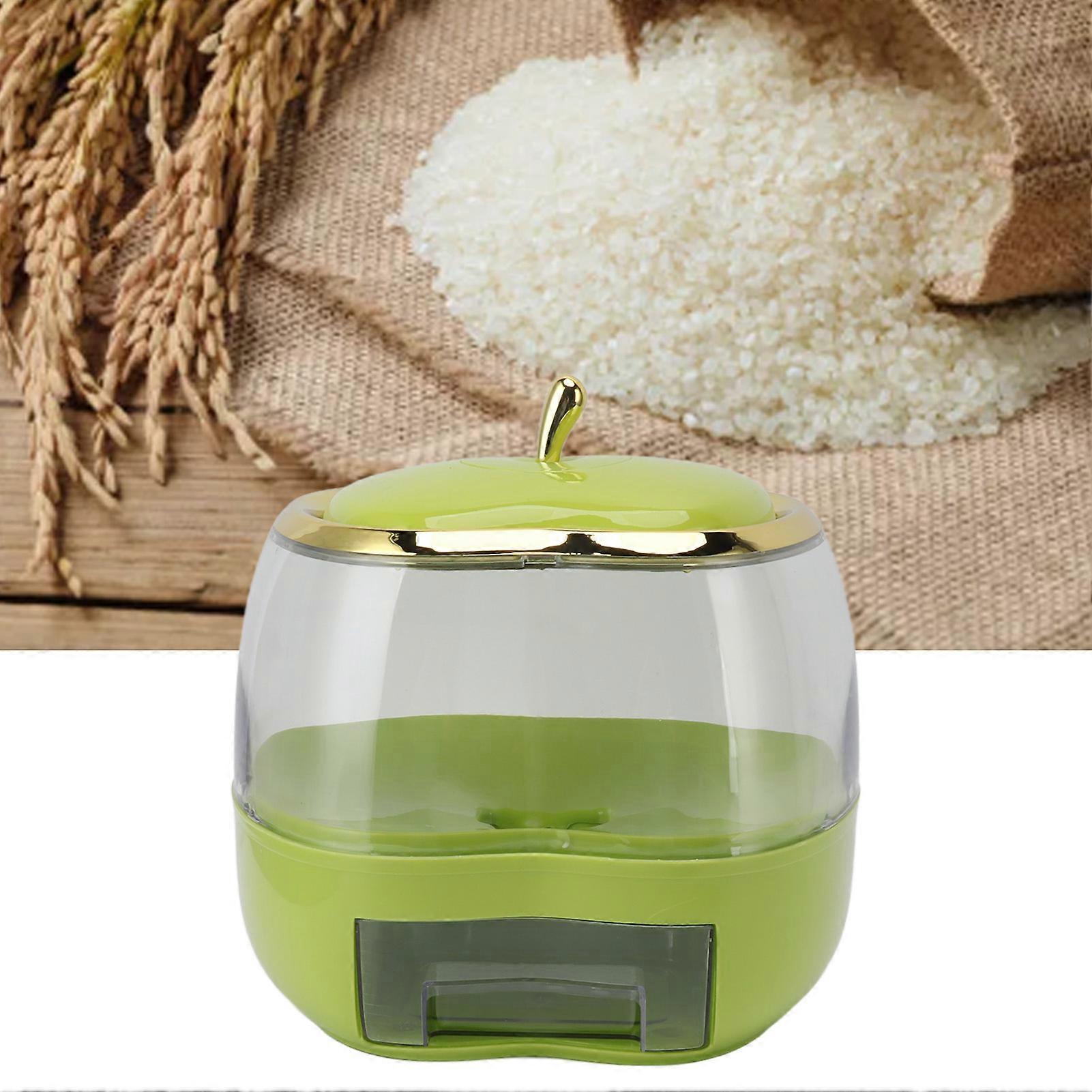 Rice Storage Container 5000ml Small Green Airtight PE Dispenser