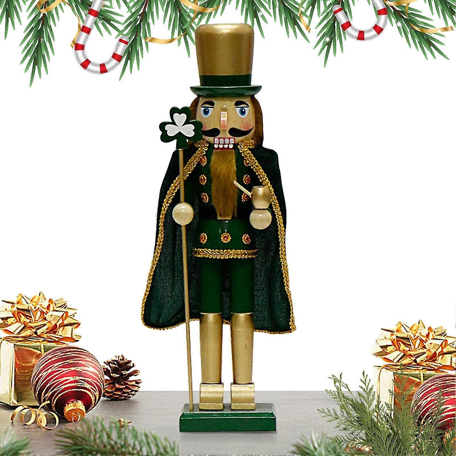 Nutcracker Christmas Decoration – 15-Inch Festive Nutcracker Statue | Winter Decor for Shelves, King Nutcracker Ornament