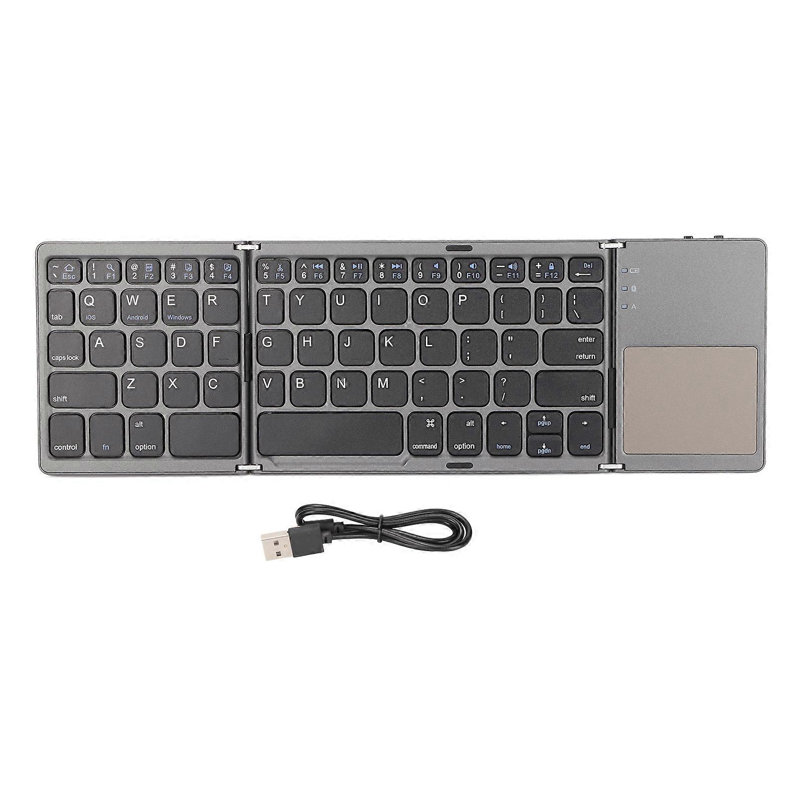 3 Folding with Touchpad 63 Keys 10m Connection USB Charging Wireless Keyboard for Smartphone Tablet Laptop Travel