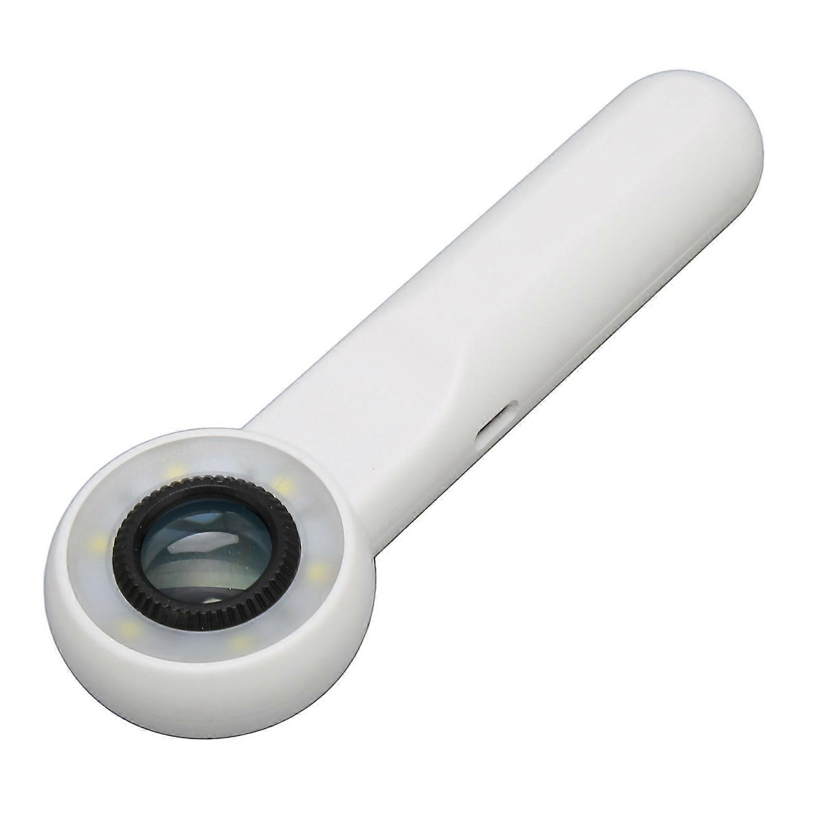 30X Handheld Magnifier 3 Levels Brightness Adjustment Touch Control LED Lighted Magnifier Glasses with Battery Indicator