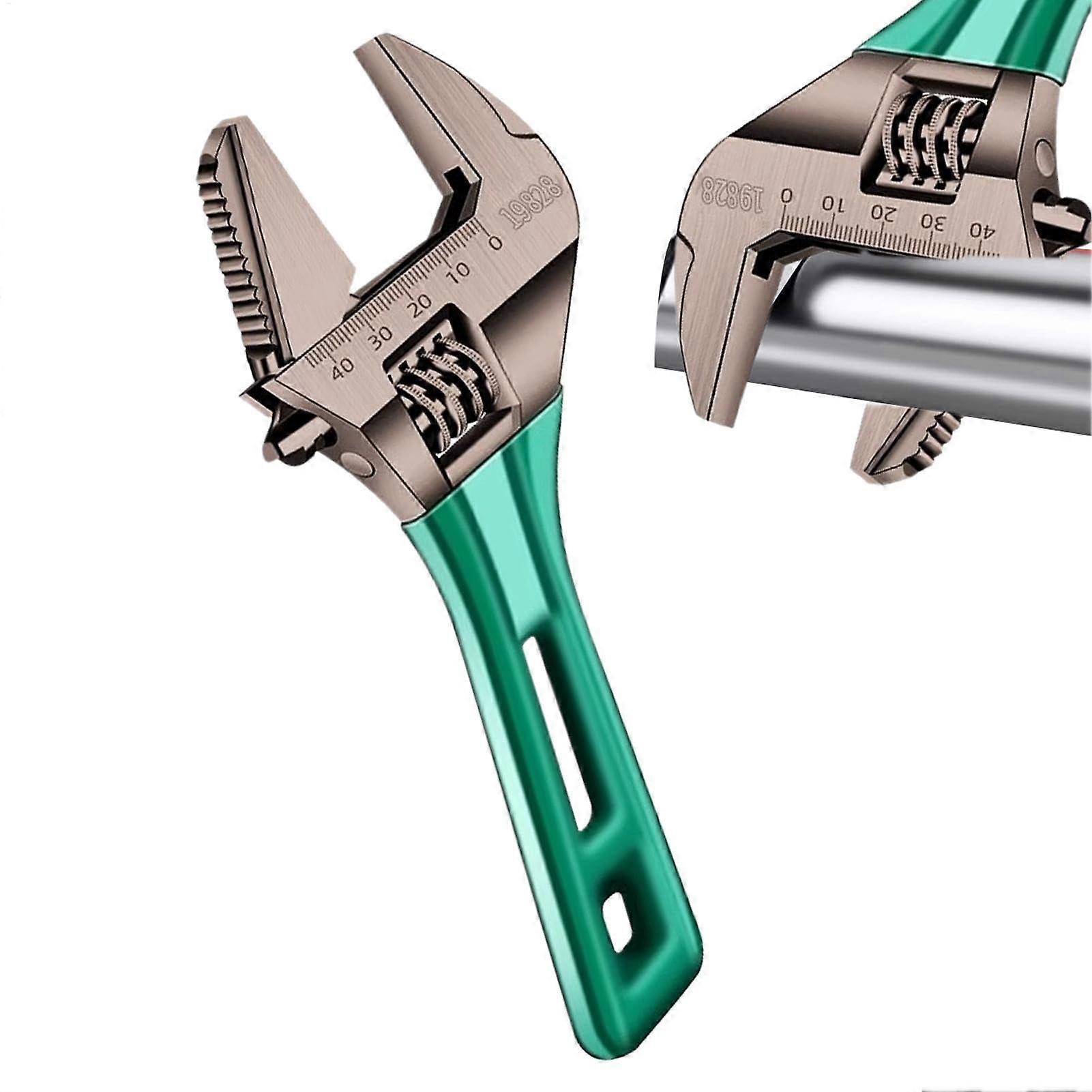 Short wrench, wide opening, adjustable wrench, multifunctional steel wrench with short handle for home, garage, workshop, 8 inches.