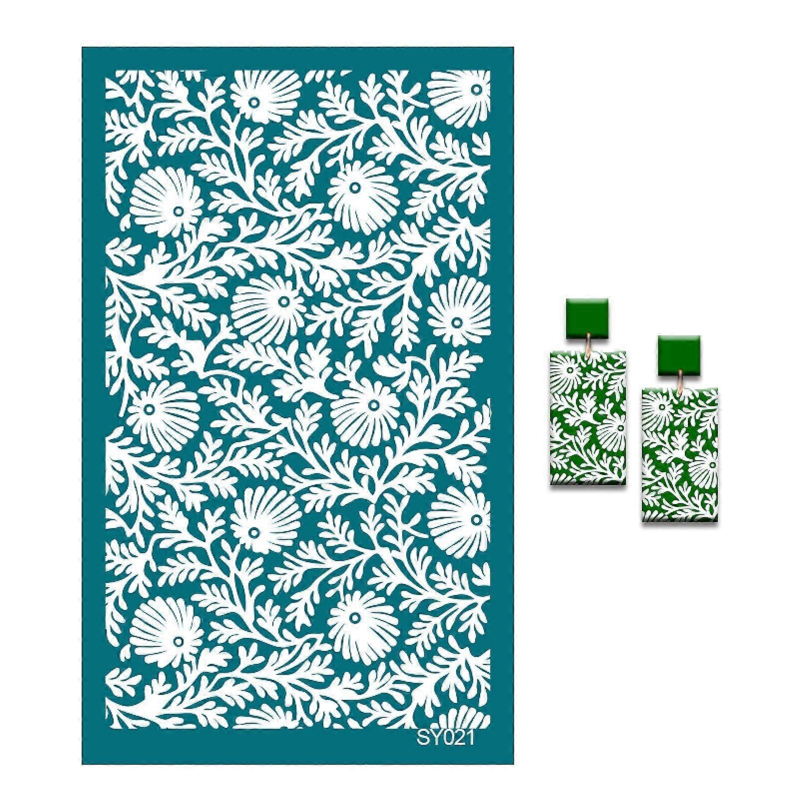Screen Printing Stencils for Polymer Clay Reusable Kit Jewelry Style 4