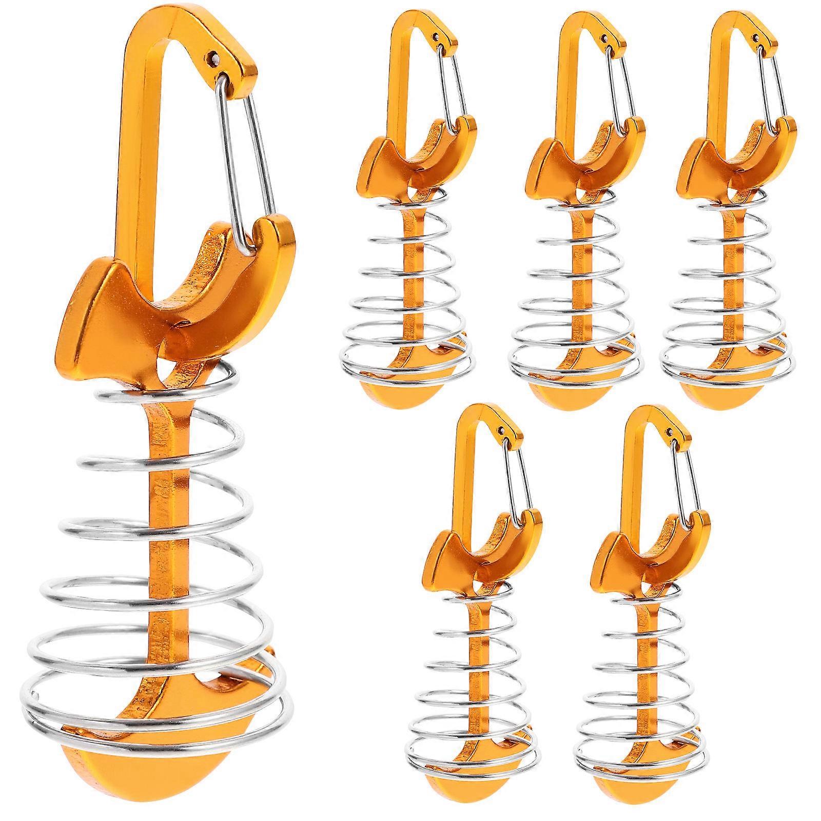 Camping Tent Fixing Buckle Aluminium Alloy Fish Bone Shape Windproof For Tents Canopies 6 Sets