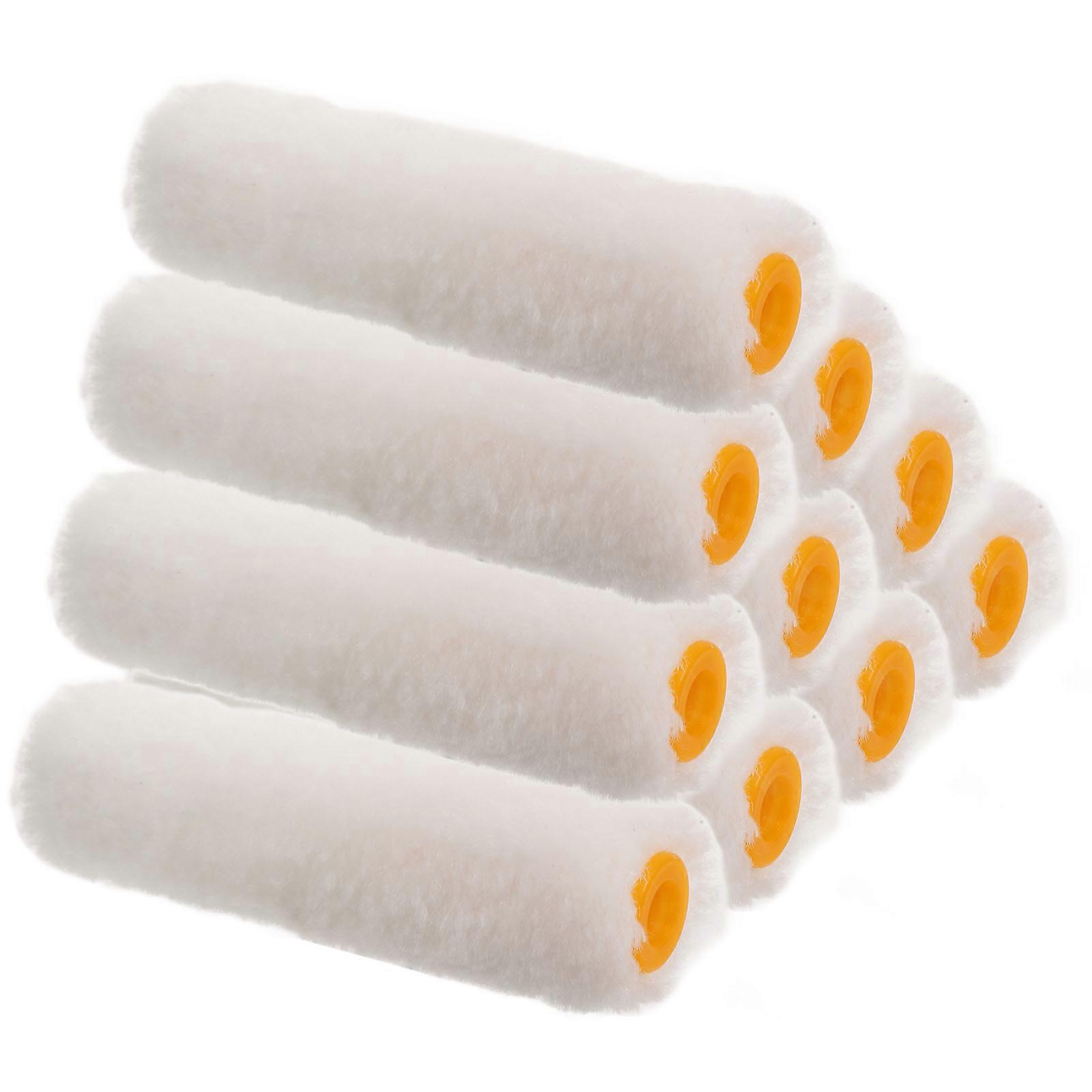 10pcs Cotton Paint Roller Covers for House Painting – Mini Replacement Rollers for Walls, Ceilings & Furniture – Efficient & Convenient Painting