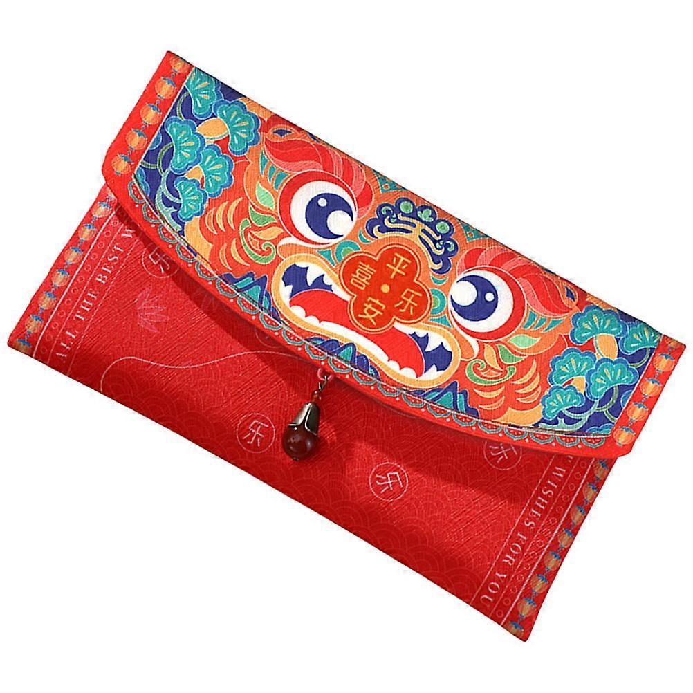 Cloth Red Envelope Chinese New Year Celebration Red Packet Good Rectangular Shape 20.5X11X1CM 1Pcs