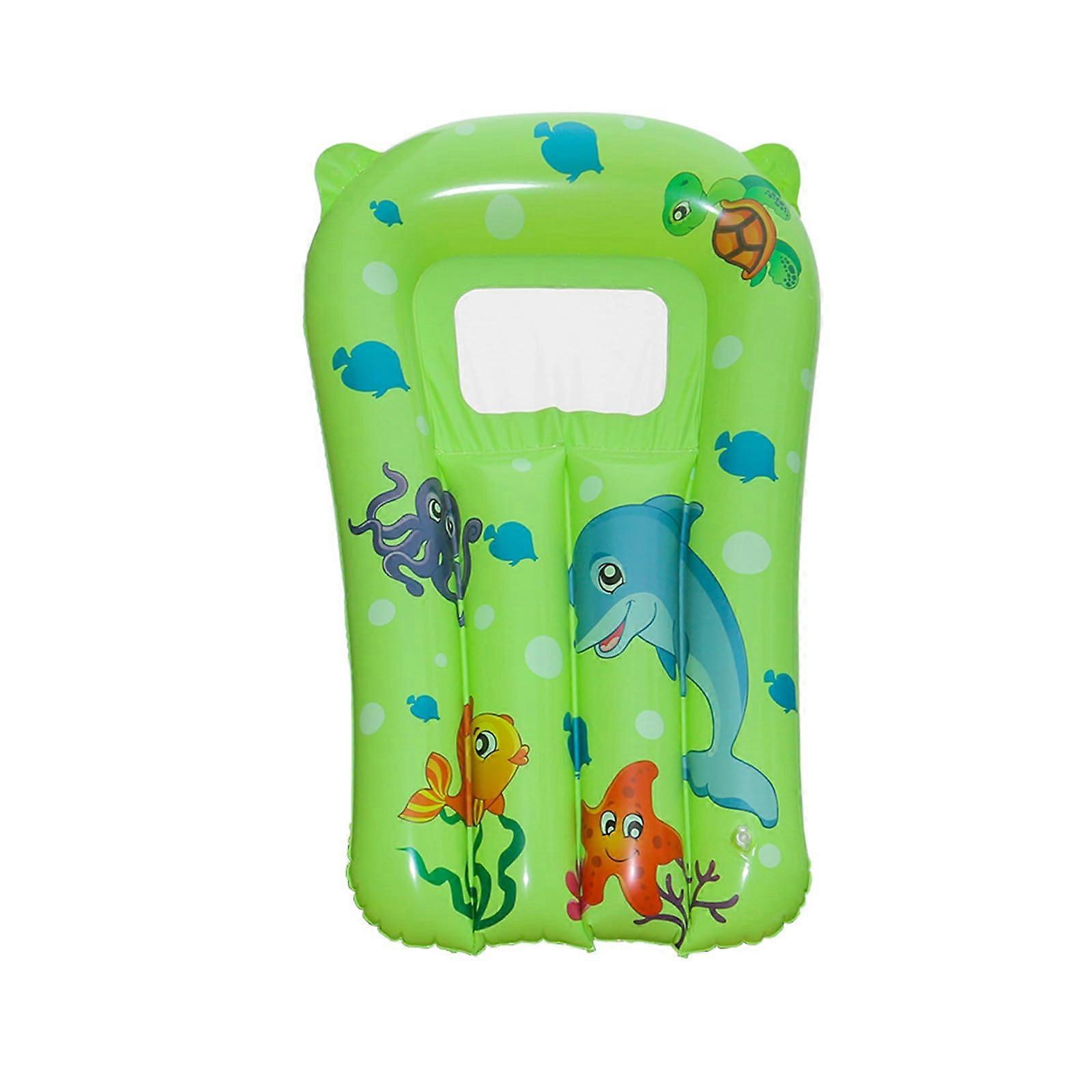Inflatable Pool Float for Toddlers, Cartoon Design, Summer Water Activity, Green Raft for Kids, Pool Party Toy
