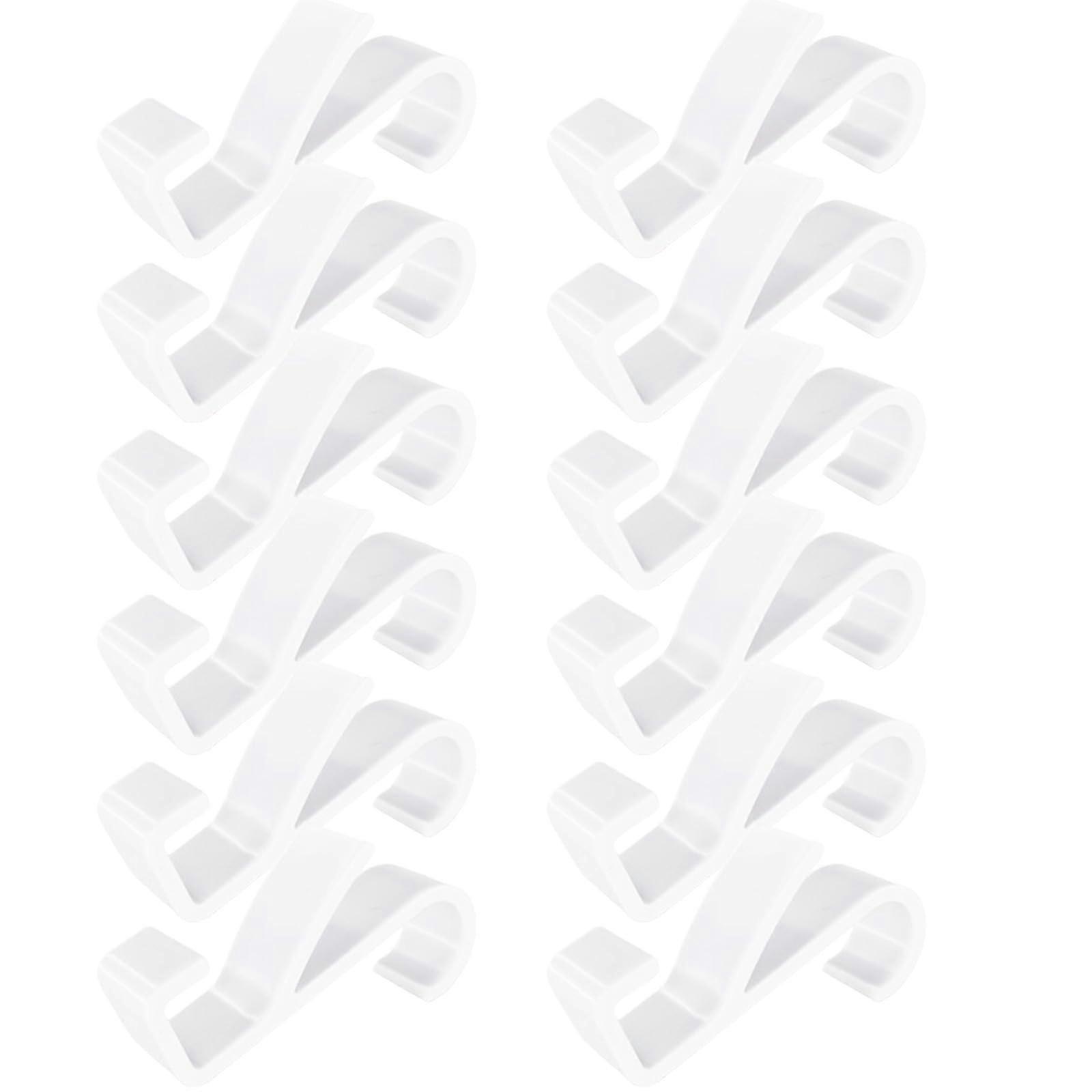 Pack of 12 White Round Radiator Hooks for Towel Holders, Clothes Rails, and Standard Radiator Towel Rails