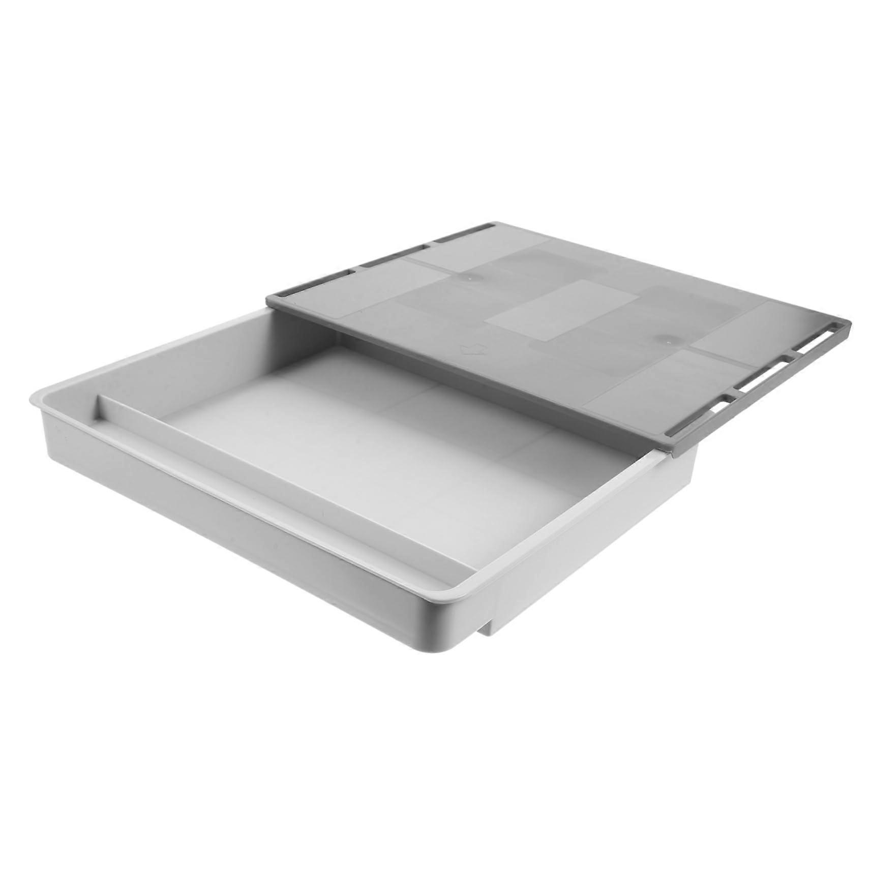 1pc Drawershaped Storage Box for Under Desk, Hidden Pen Box and Accessories Organizer, Large Size, Shell Grey, for Office Supplies and Organization