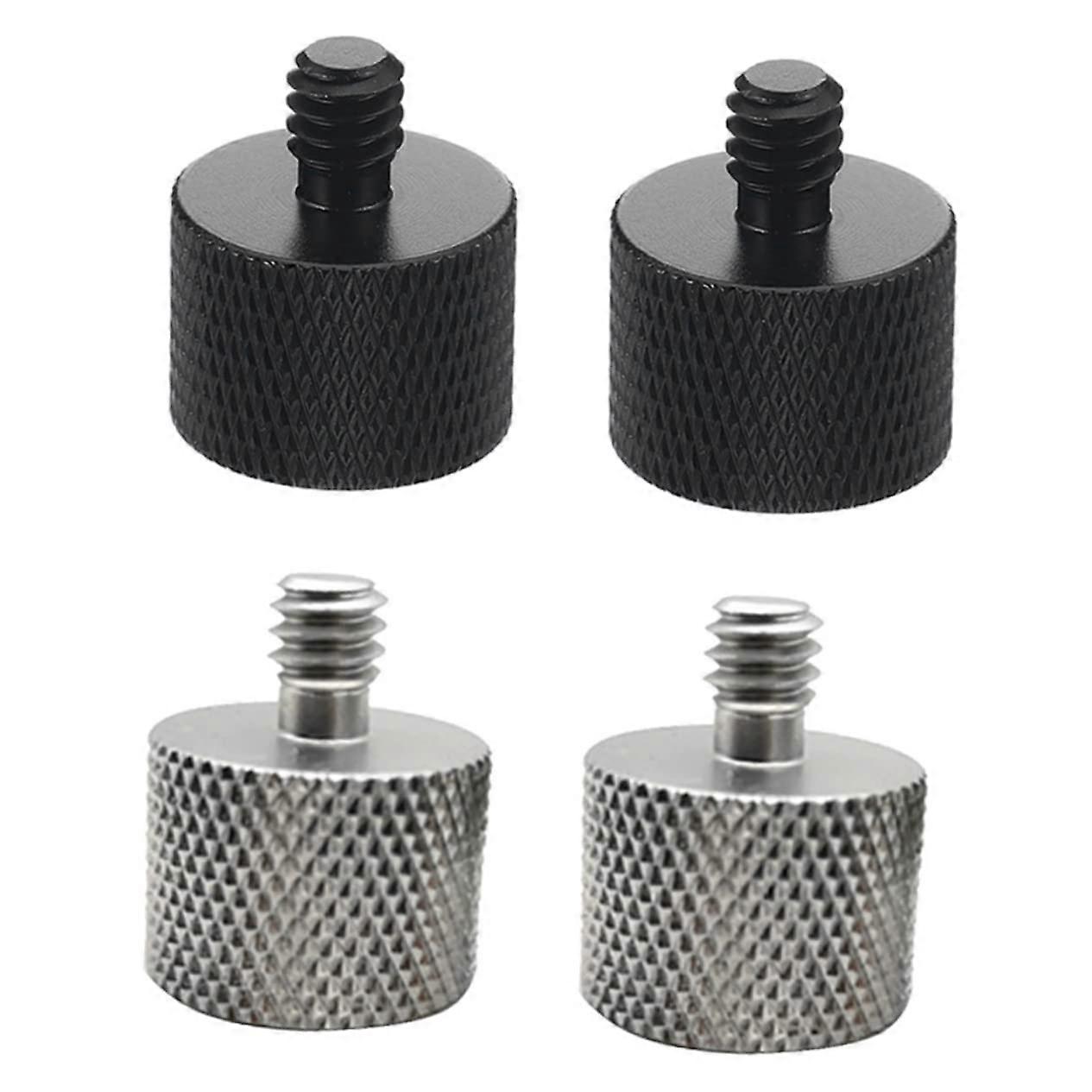 Microphone Screw Adapter Set of 4, Adjustable 1/4" Female to 5/8" Male Thread, Aluminium Alloy Compatible with Mic Stands and Projectors