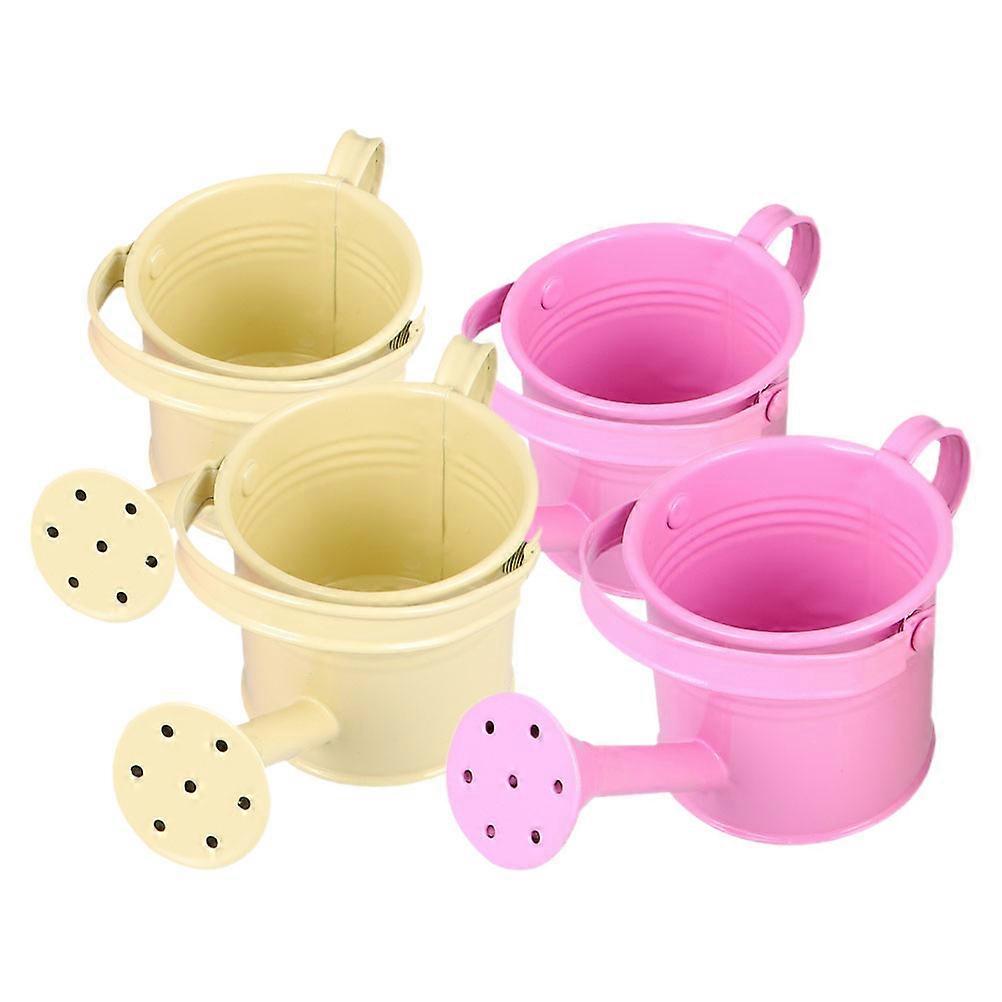 Small Tin Shape Watering Can Lightweight Design For Children Gardening 4Pcs