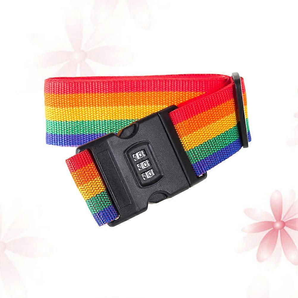 Travel Luggage Straps Bag Identification Rectangular Shape for Suitcase Travelers Bright Rainbow Color 3-Dial Combination Lock 1Pack