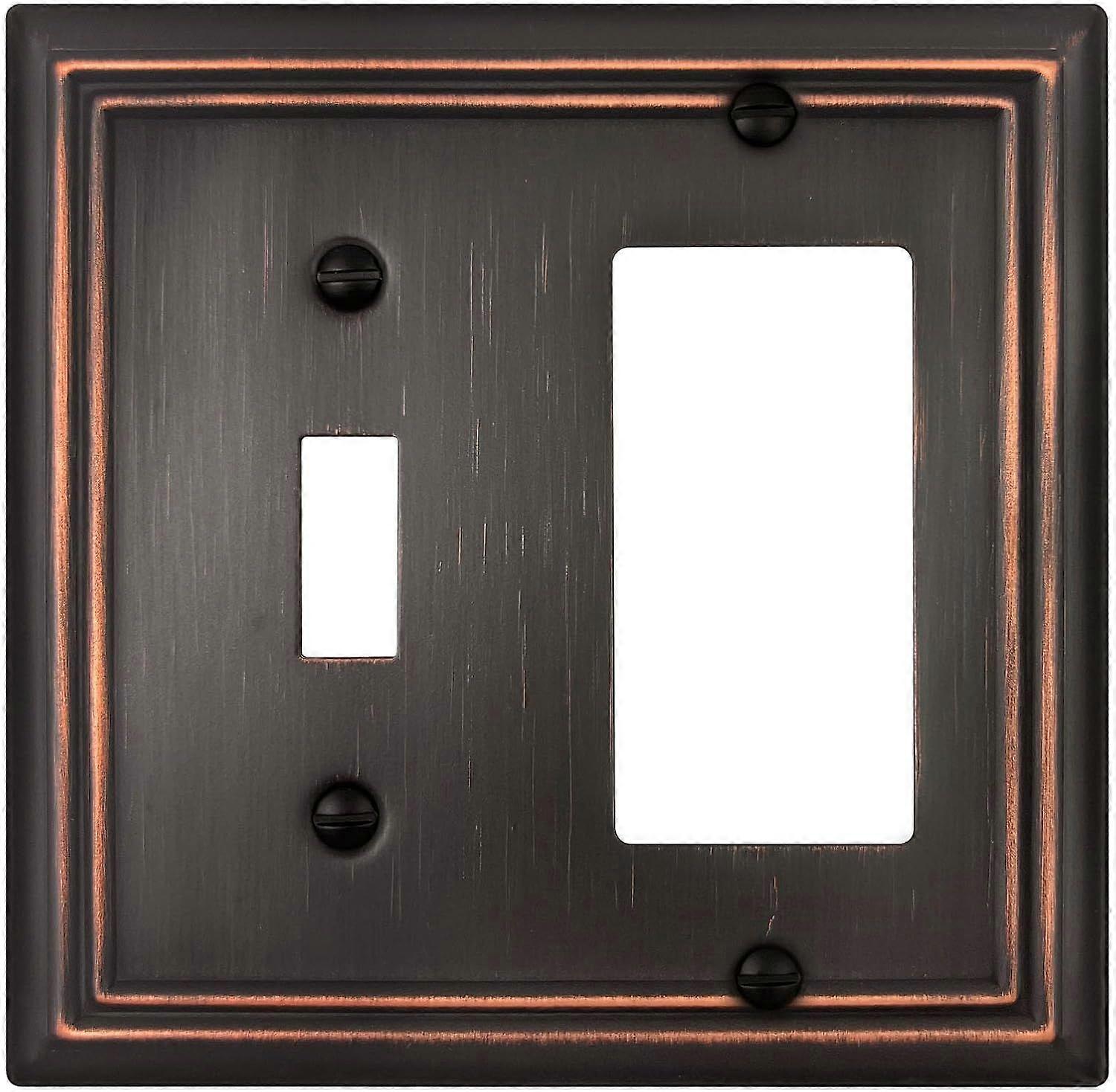 2025 Latest Model Combination Metal Wall Plate, 1 Toggle/1 Decorator Switch