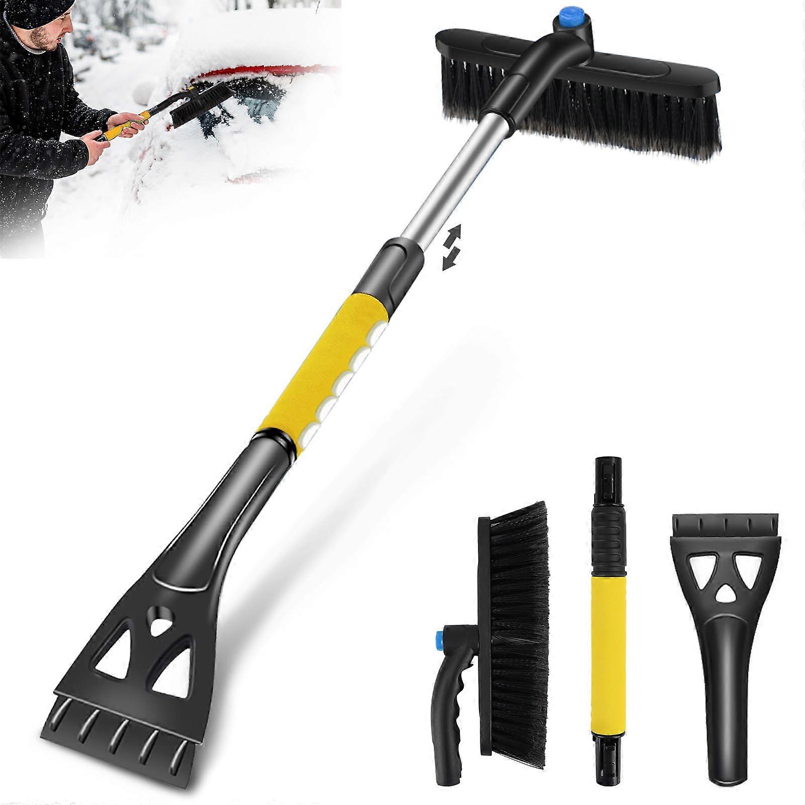 Ice Scraper Car with Broom 3 in 1 Removable Ice Scraper and Snow Brush for SUVs, Trucks, and Cars Windscreen Cleaning