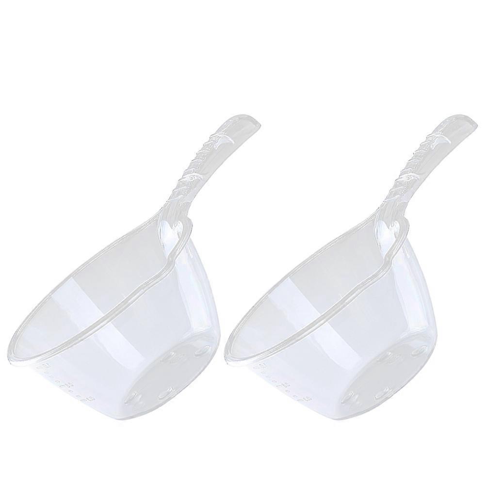 Water Scoops Kitchen Ladles with Long Handle for Vegetable Washing PET Material 2pcs Transparent