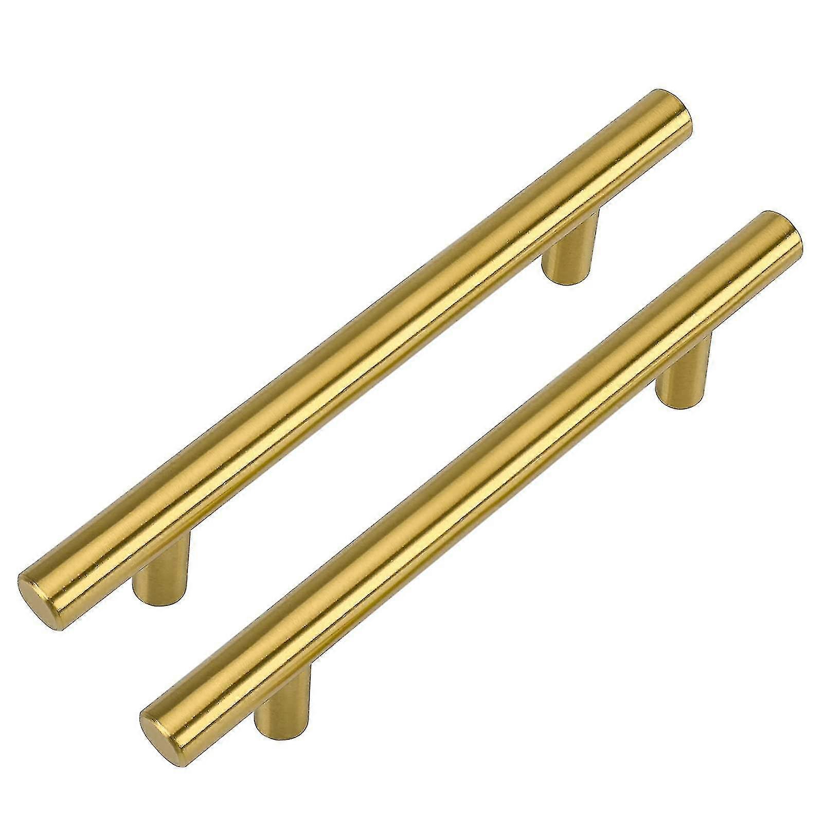 5-Pack Brushed Brass Kitchen Cabinet & Drawer Handles (96mm)