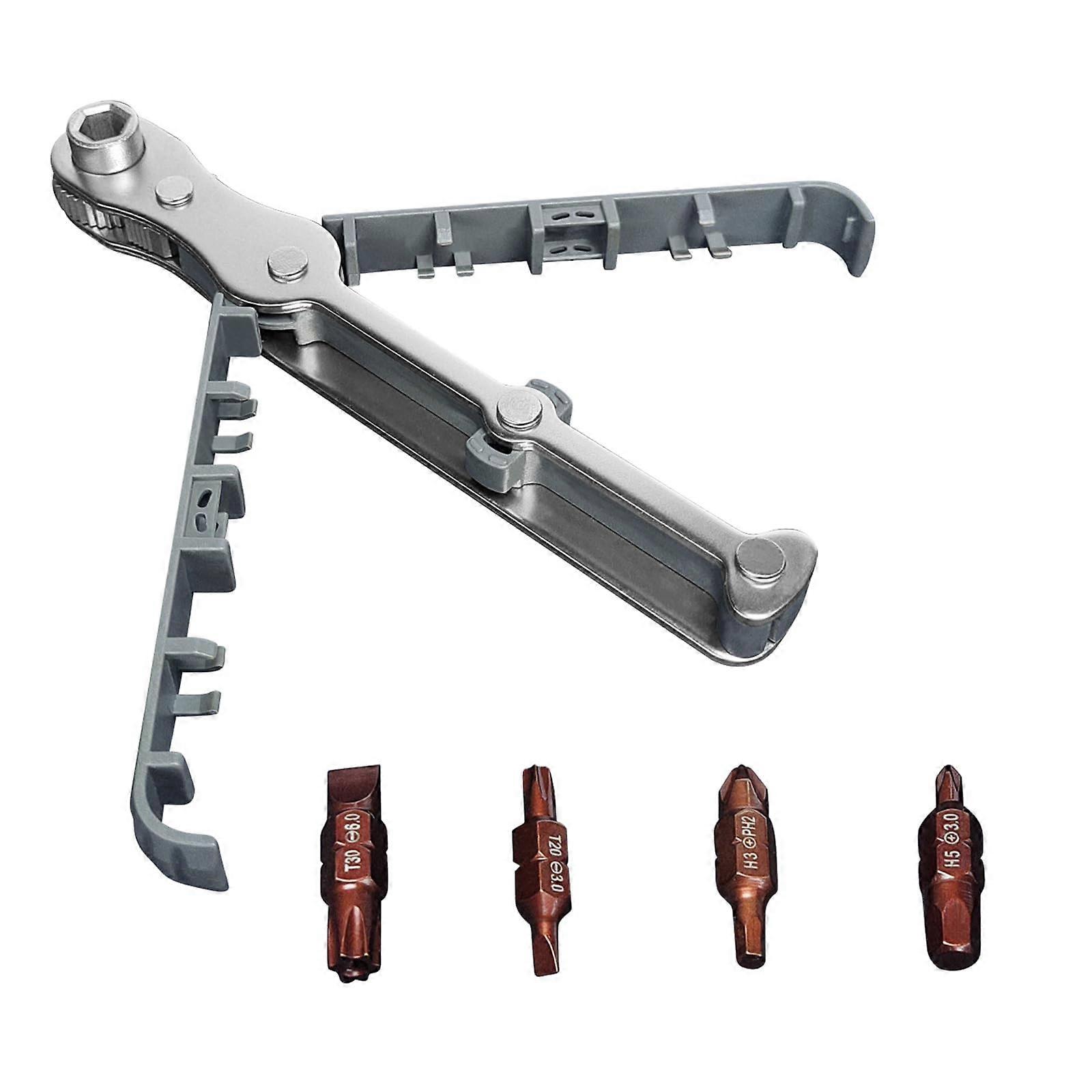 Right Angle Screwdriver Set Small 90 Degree Ratchet 1/4 Inch Bit Compatible with Various Screw Types