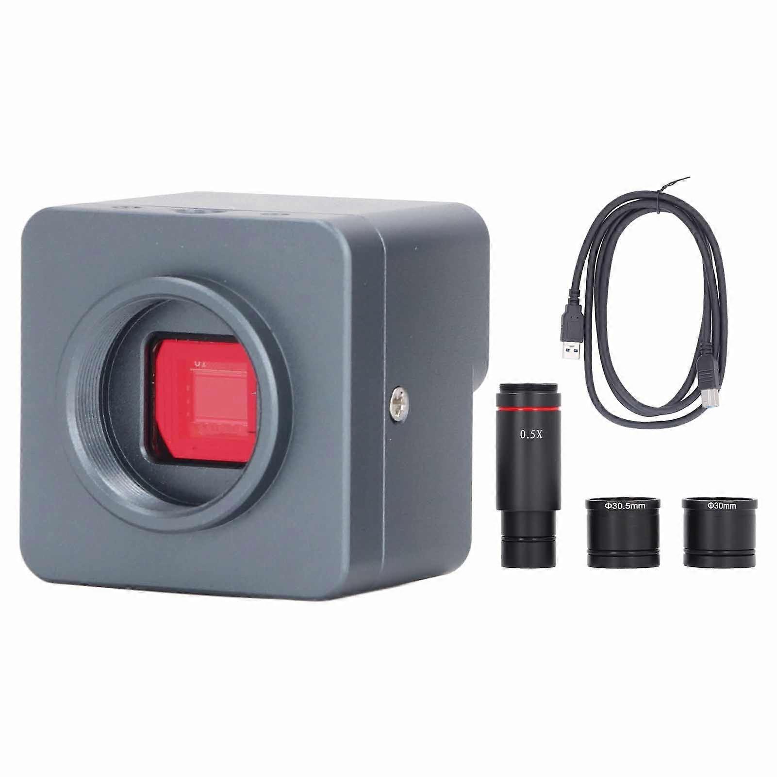 USB Microscope Camera 4K 8MP Digital Electronic Eyepiece with 0.5X Zoom Lens and 30mm 30.5mm Adapter