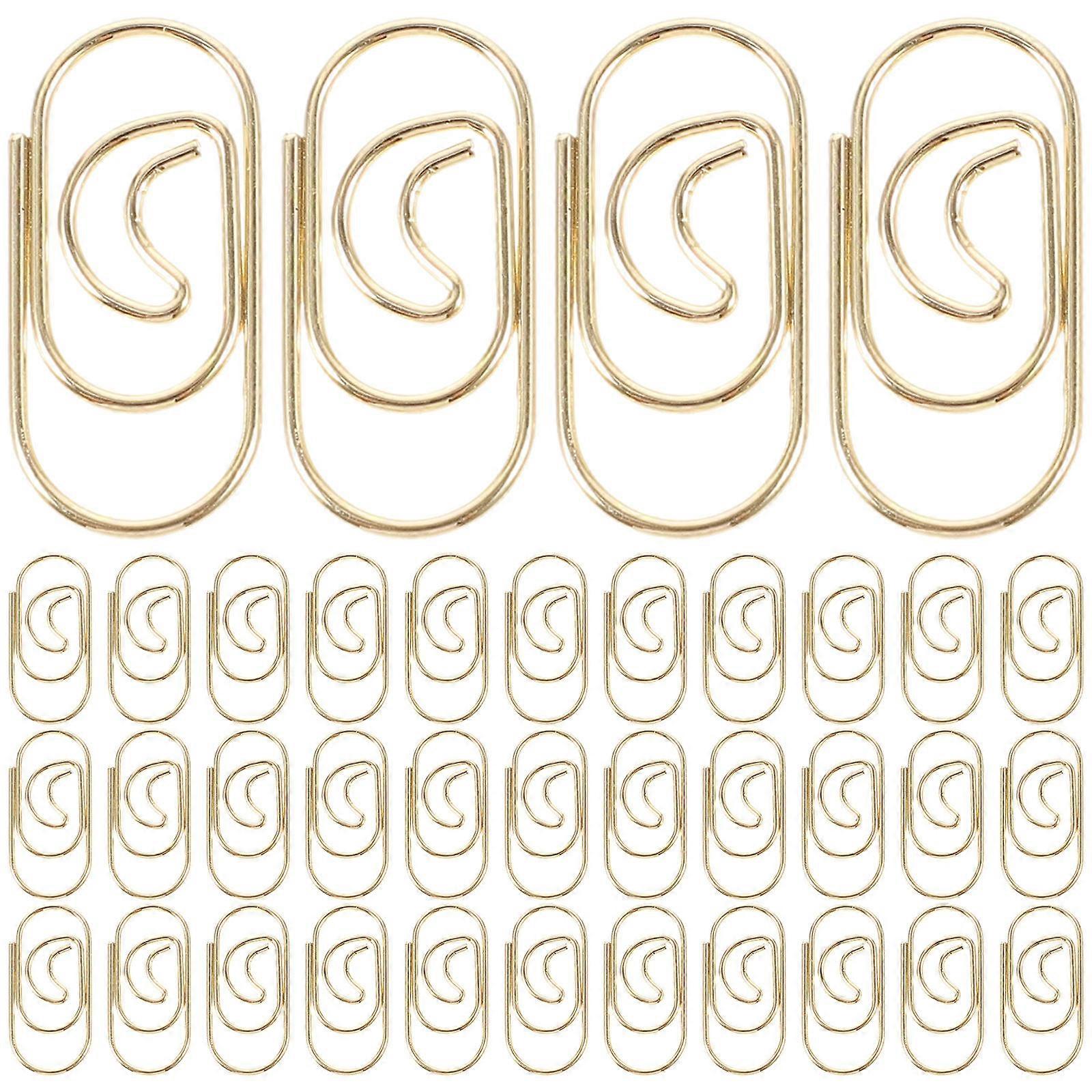 100Pcs Cute Small Moon Paper Clips with Chic Design for Decoration