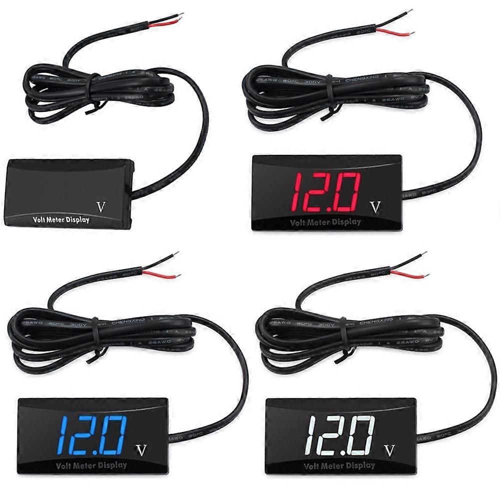 Automotive Replacement Voltmeter Dc 12V Blue Display For Bad Weather Low Power Consumption 1Pcs