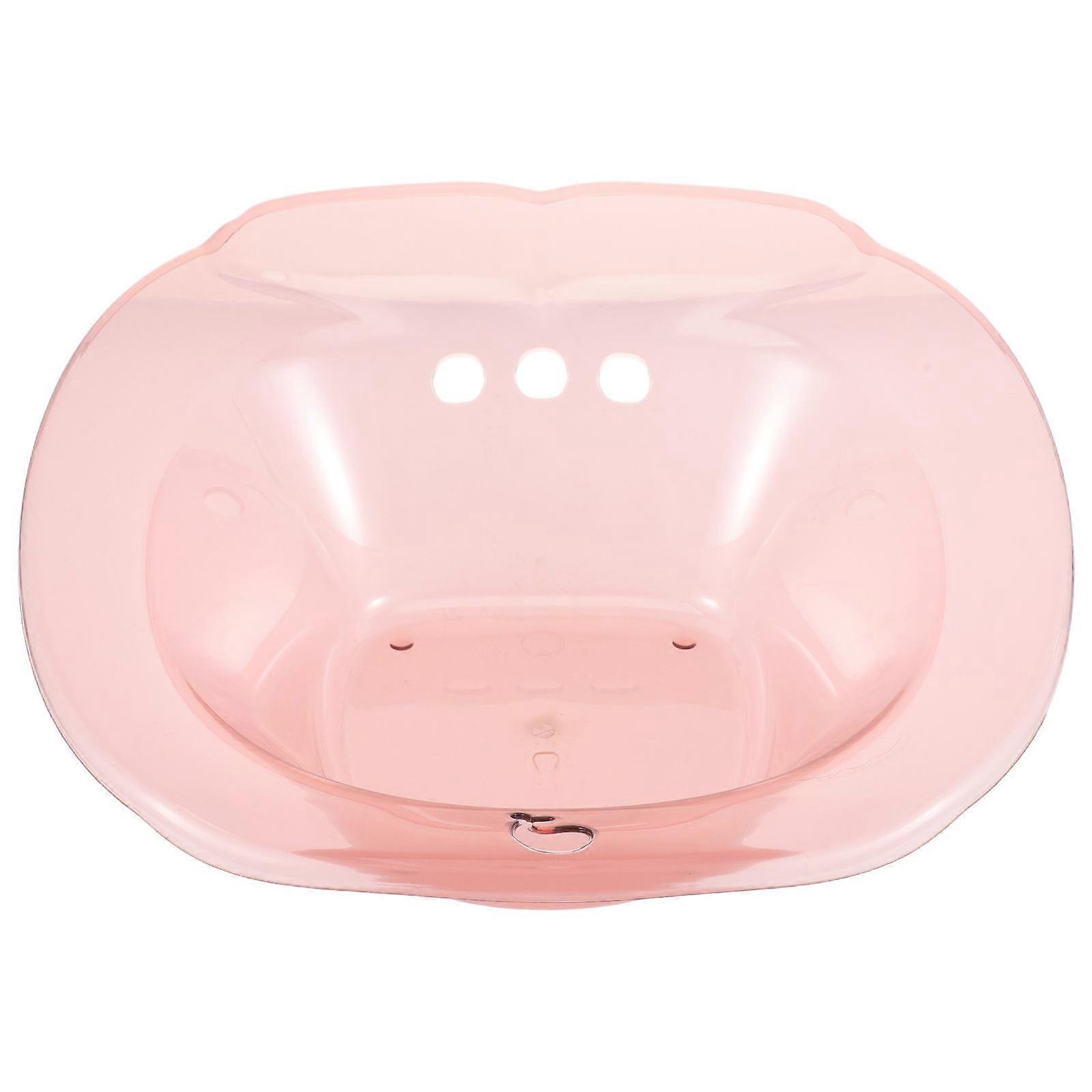 Sitz Bath Basin for Toilet Seat Home Use Pink PP Material Large Space 7.87x5.90 Inches