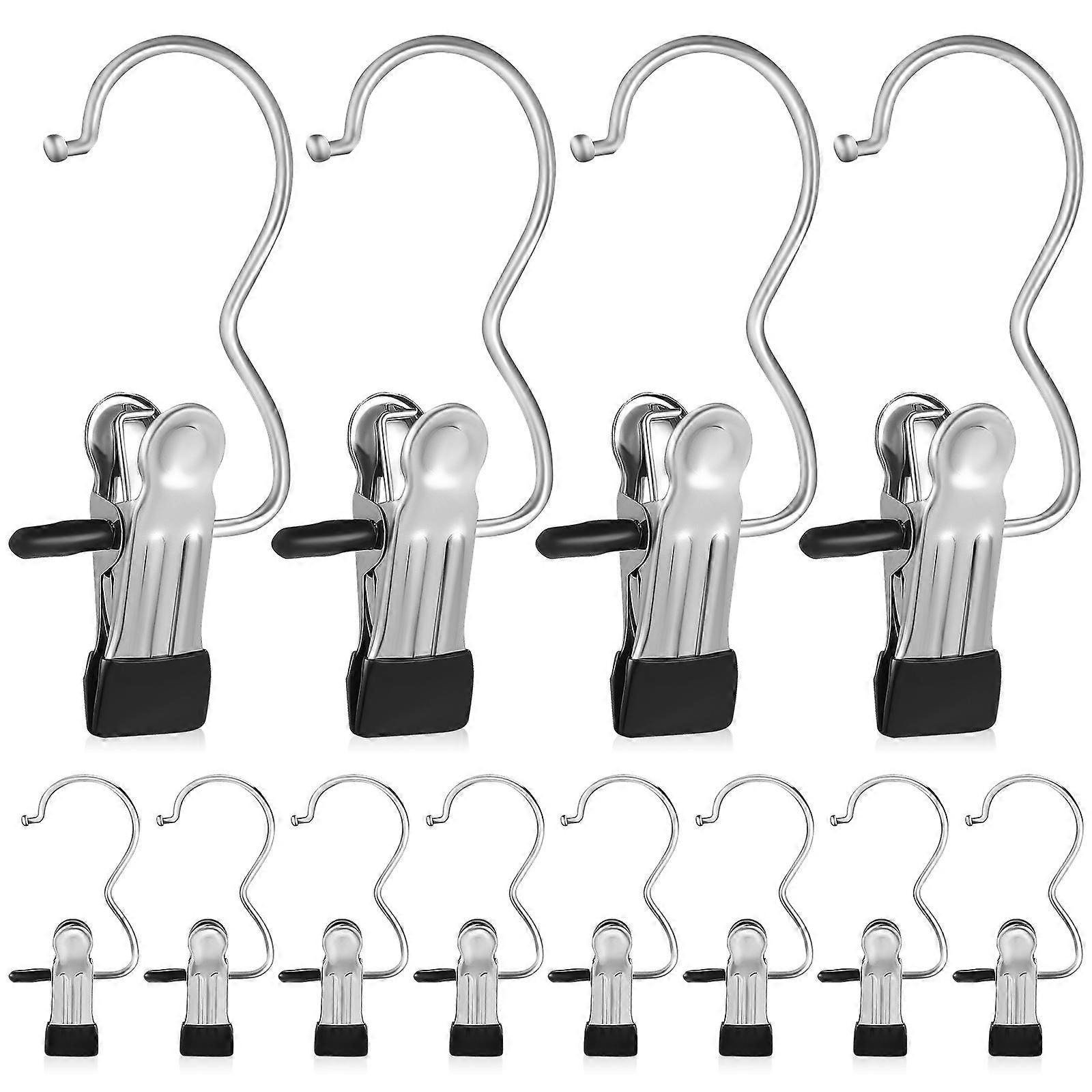 Hanger With Multiple Clips Clothes Hanging Iron 12Pcs