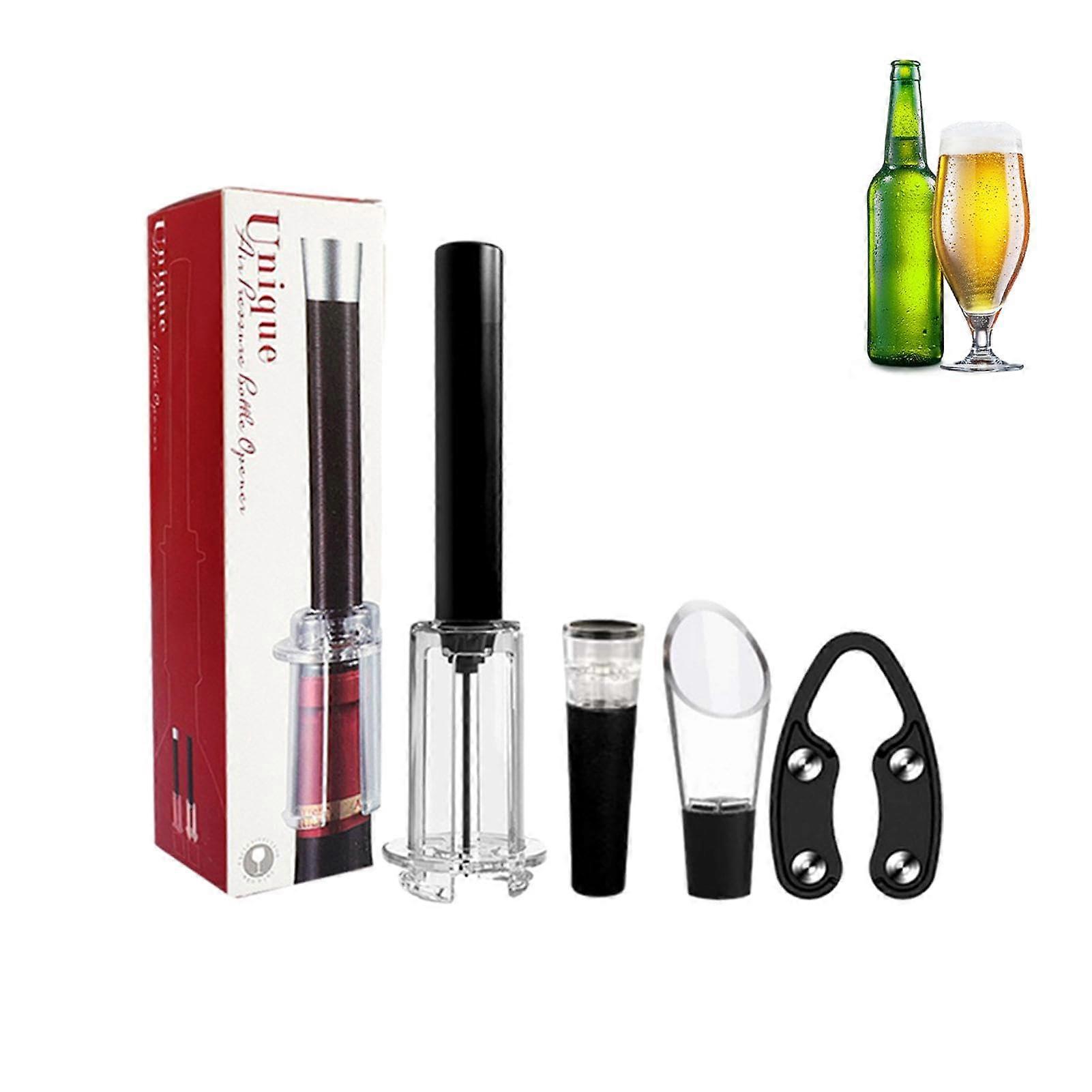 Flaschenoeffner-Set Red Wine Bottle Opener With Vacuum Stopper And Corkscrew Multifunctional Plastic Head